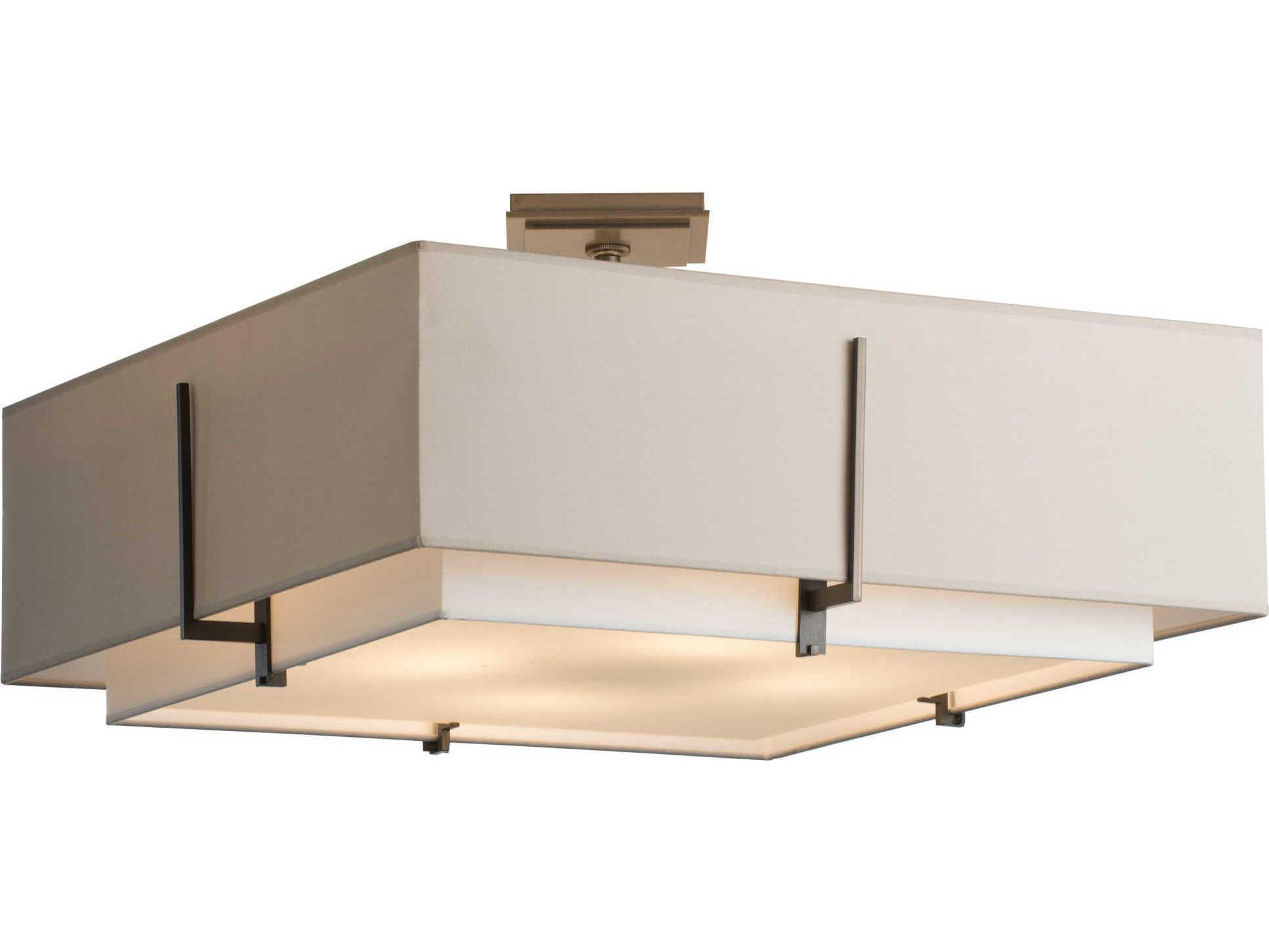 Hubbardton Forge Exos 4-Light Glass Tiered Semi Flush Mount