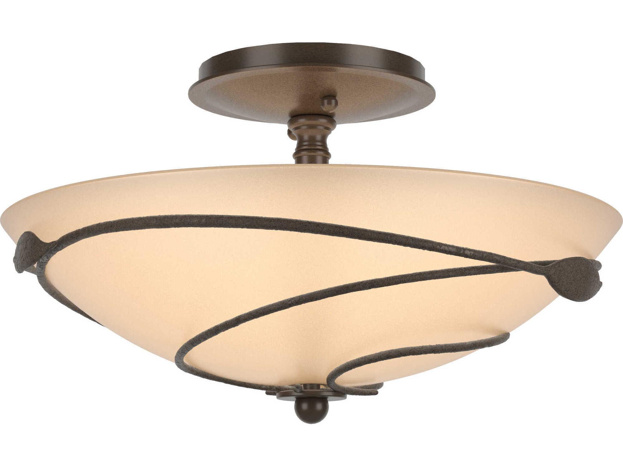 Hubbardton Forge Leaf 2-Light Glass Bowl Semi Flush Mount