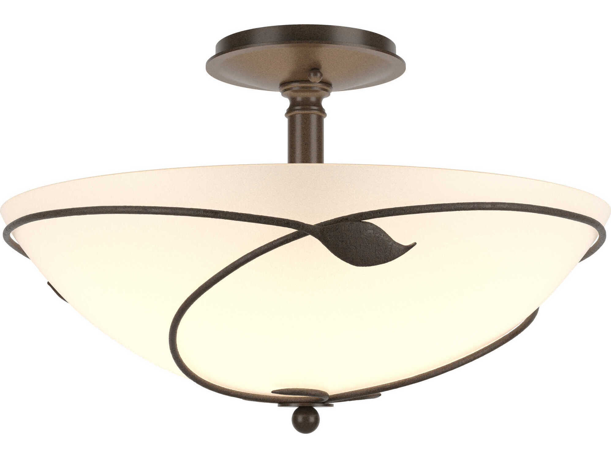 Hubbardton Forge Leaf 3-Light Glass Bowl Semi Flush Mount