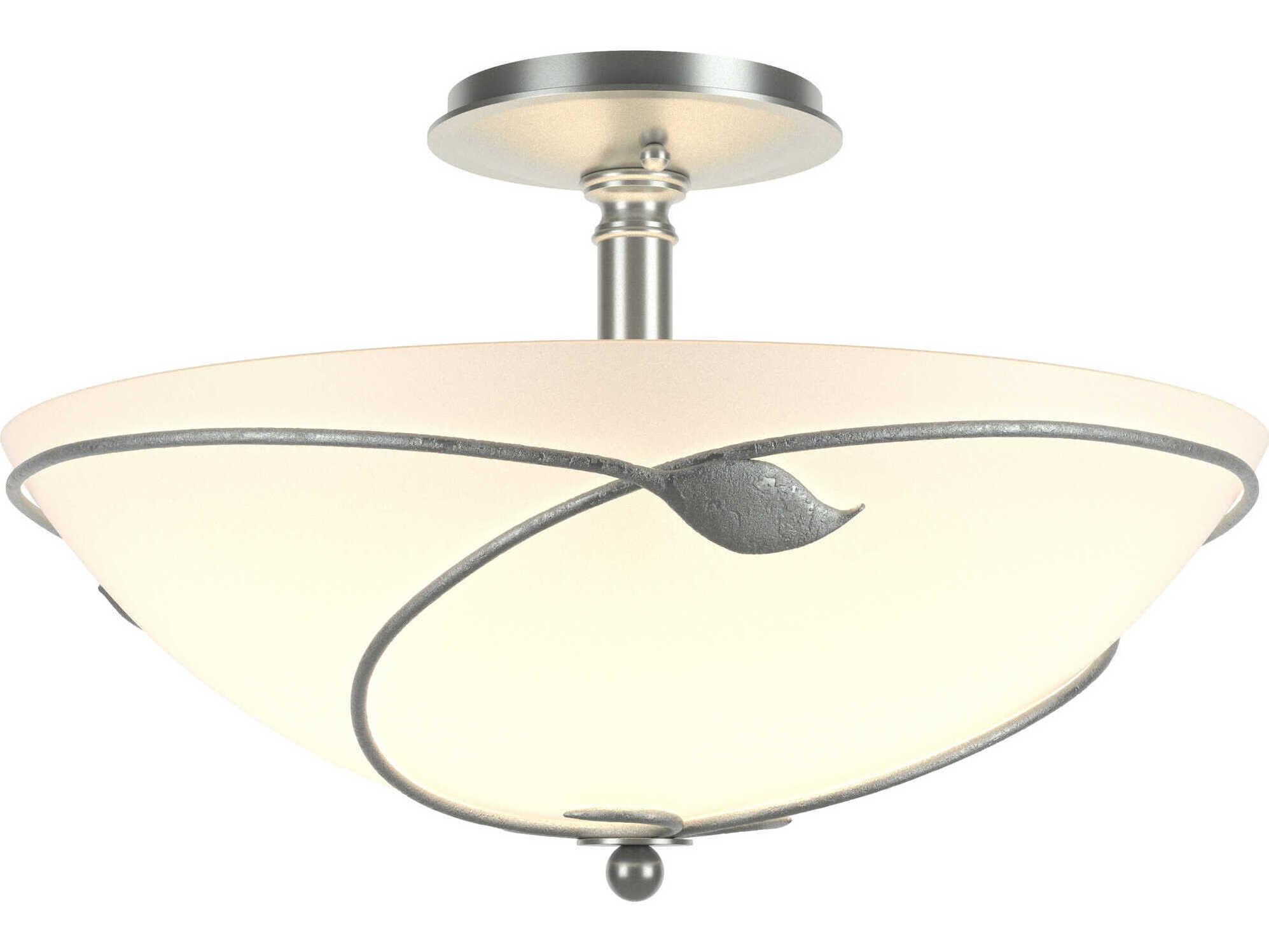 Hubbardton Forge Leaf 3-Light Glass Bowl Semi Flush Mount