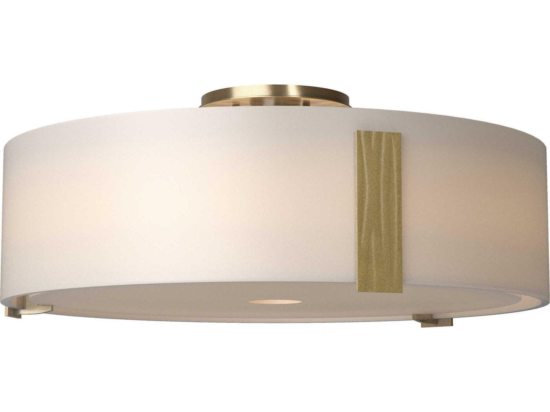 Hubbardton Forge Impressions 3-Light Glass Drum Semi Flush Mount