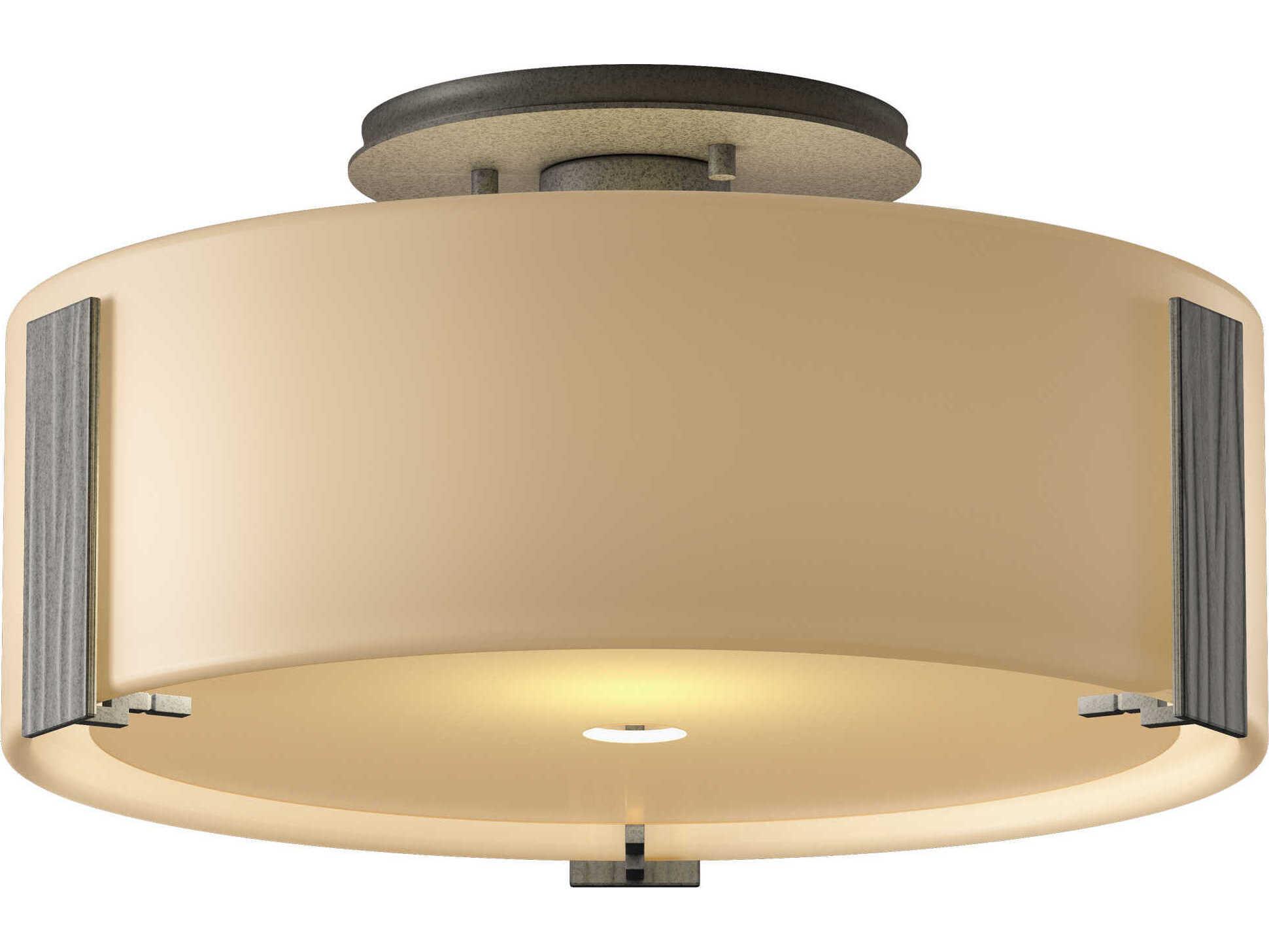 Hubbardton Forge Impressions 1-Light Glass Drum Semi Flush Mount