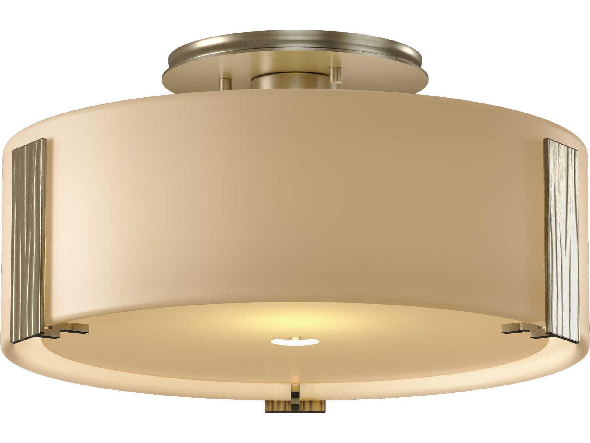 Hubbardton Forge Impressions 1-Light Glass Drum Semi Flush Mount