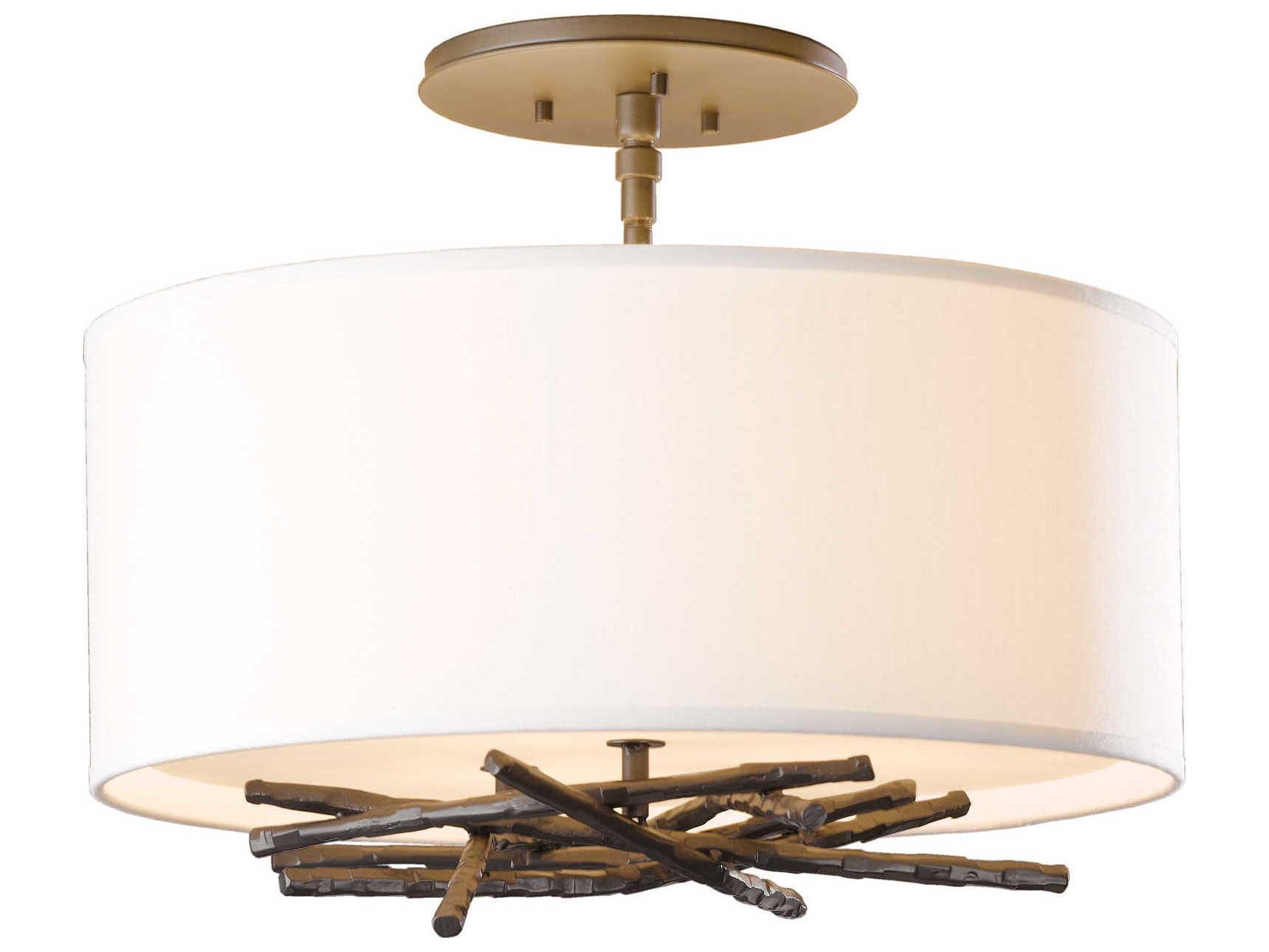 Hubbardton Forge Brindille 3-Light Steel Drum Semi Flush Mount