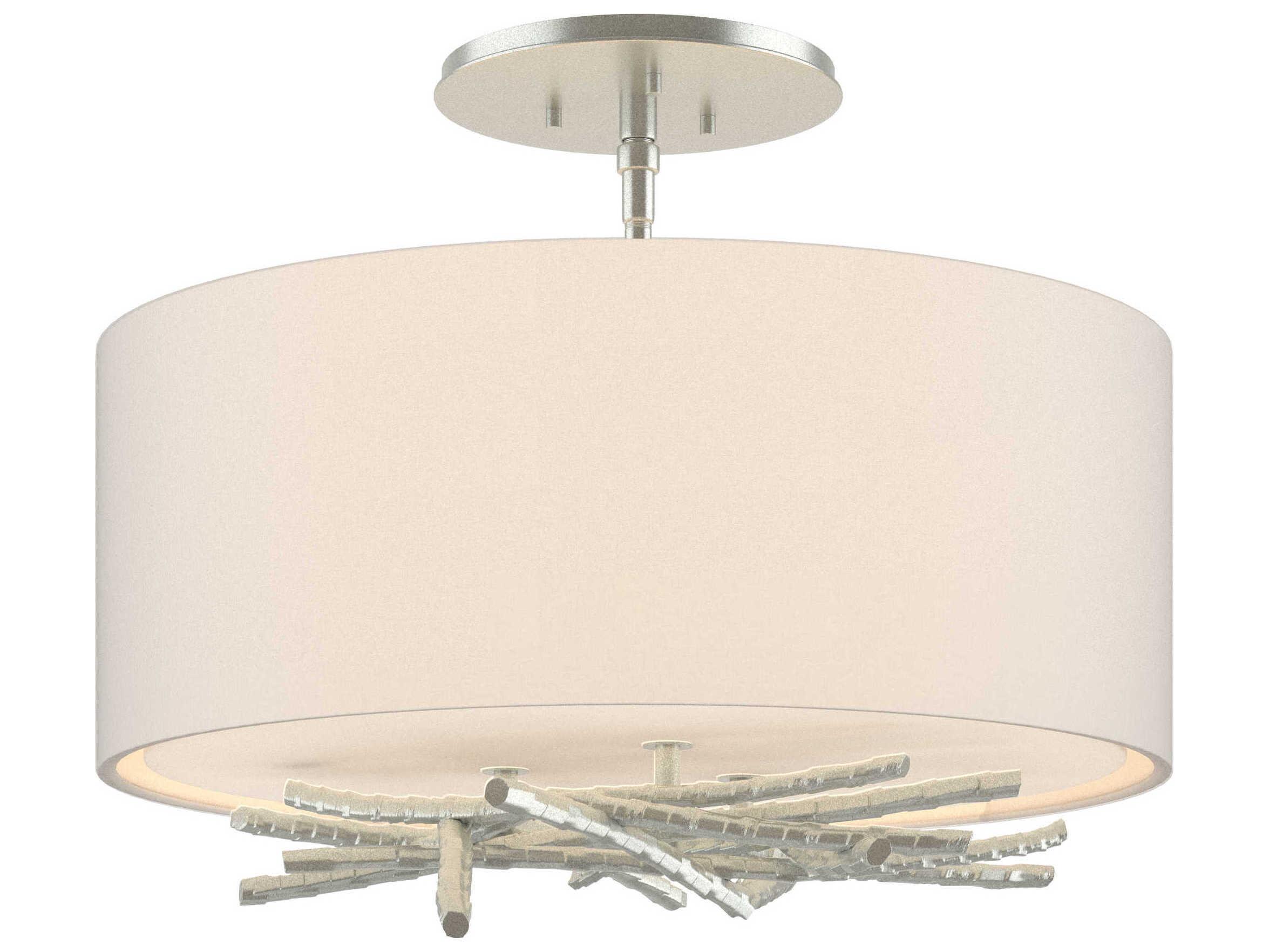 Hubbardton Forge Brindille 3-Light Steel Drum Semi Flush Mount