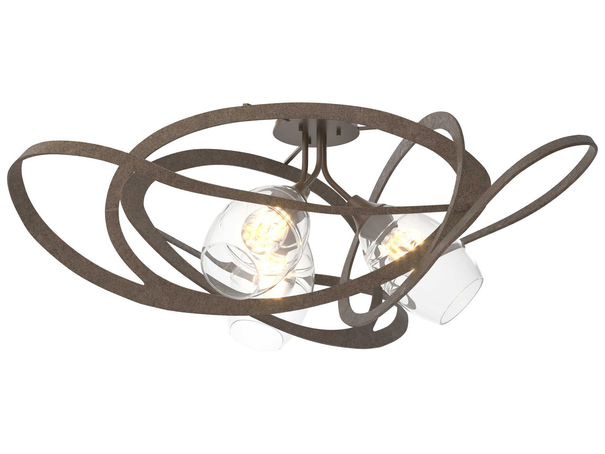Hubbardton Forge Nest 3-Light Glass Semi Flush Mount