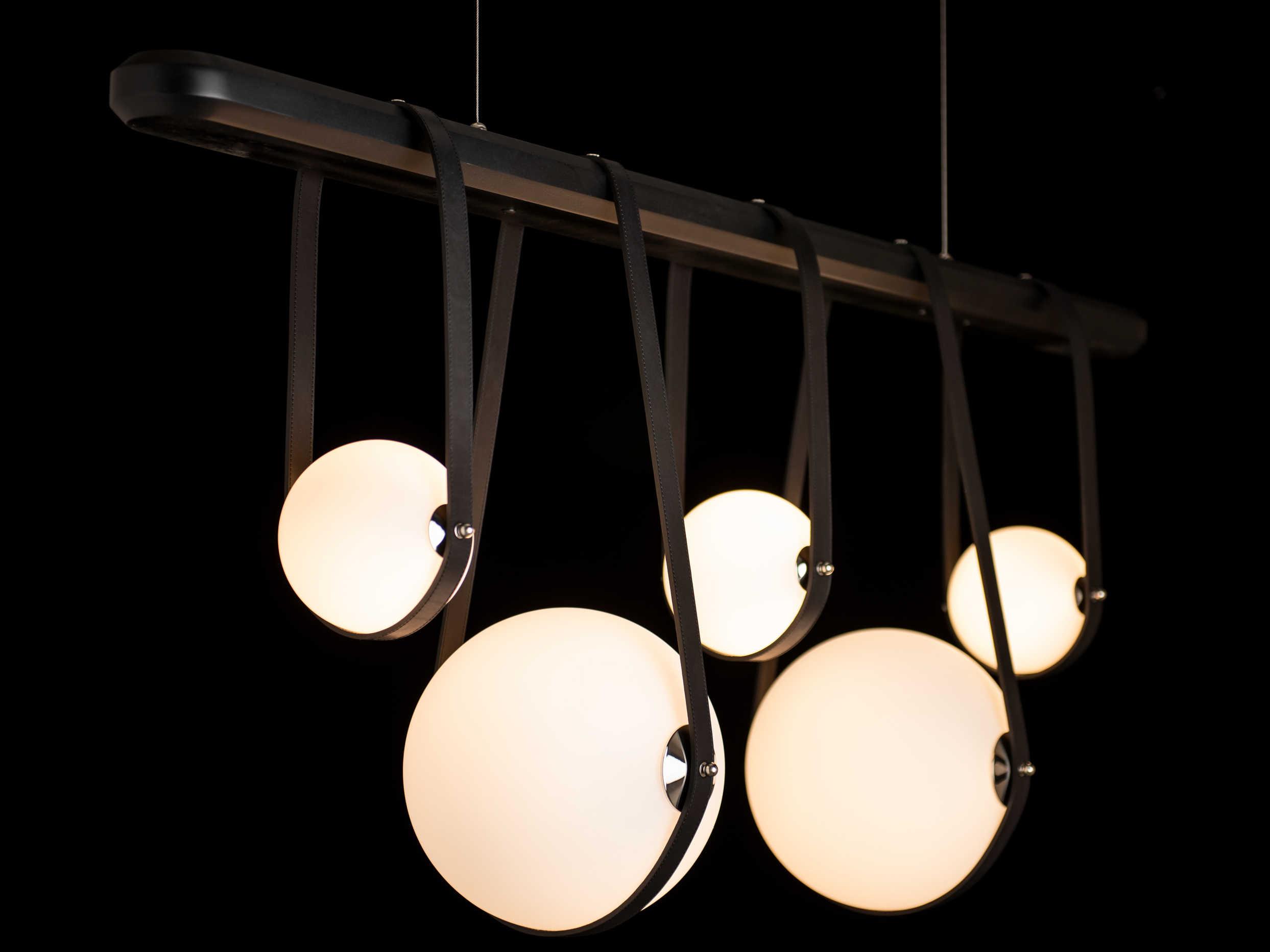Hubbardton Forge Derby 5-Light Glass LED Globe Linear Island Pendant