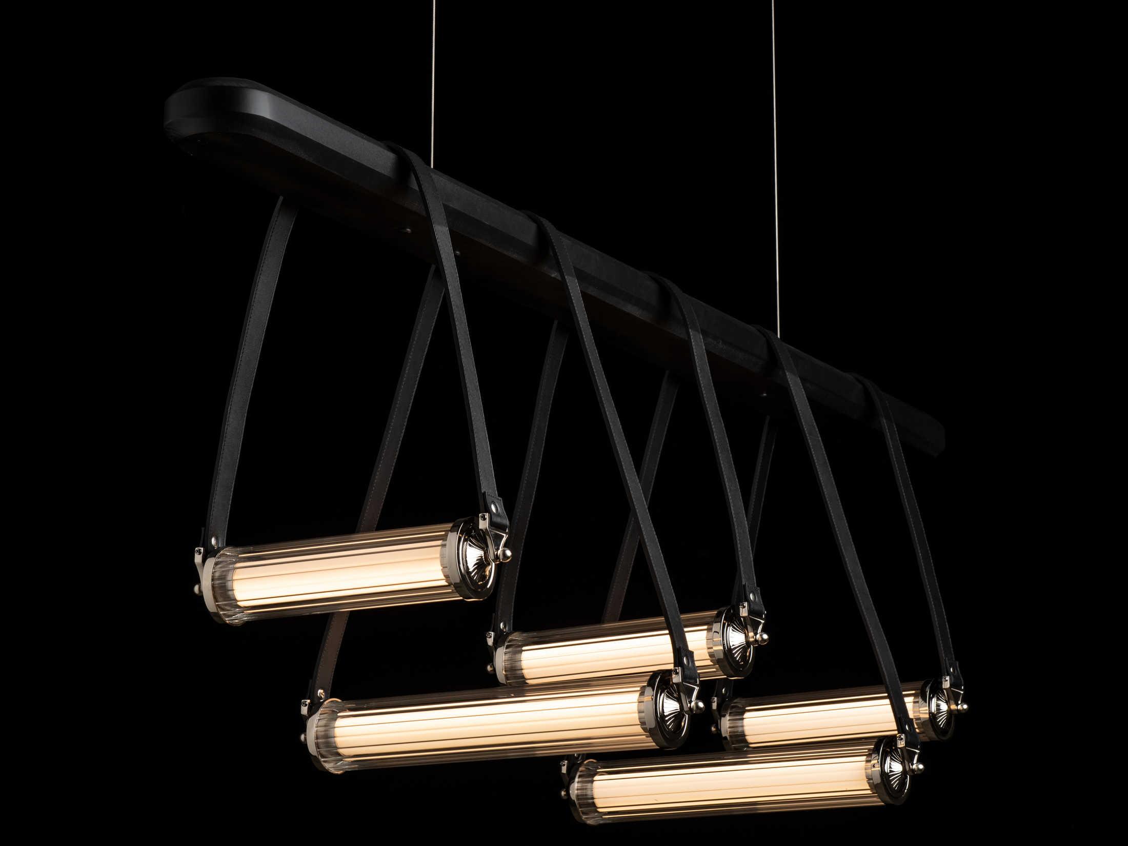 Hubbardton Forge York 5-Light Glass LED Cylinder Linear Island Pendant
