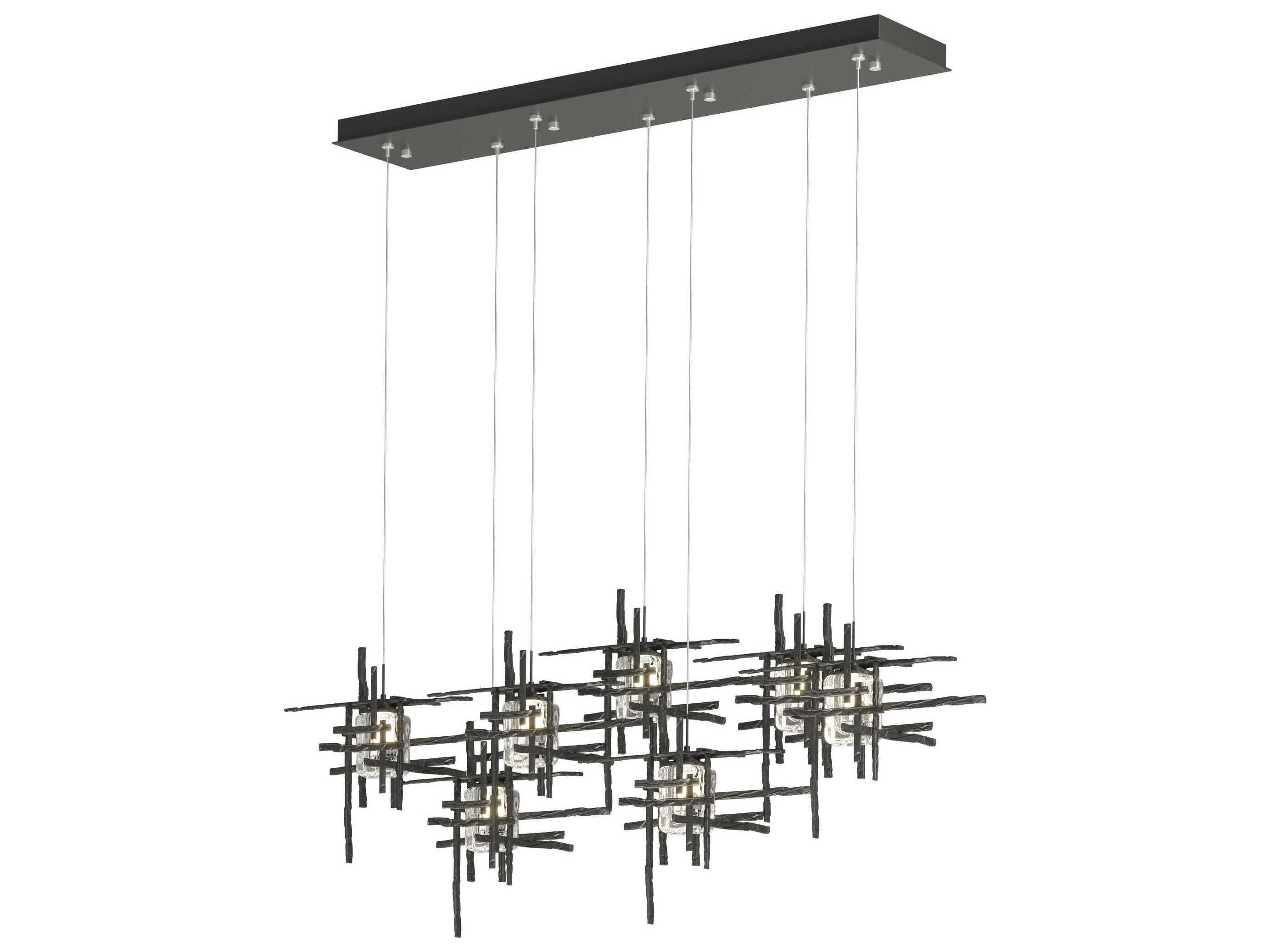 Hubbardton Forge Tura 7-Light Glass Linear Island Pendant