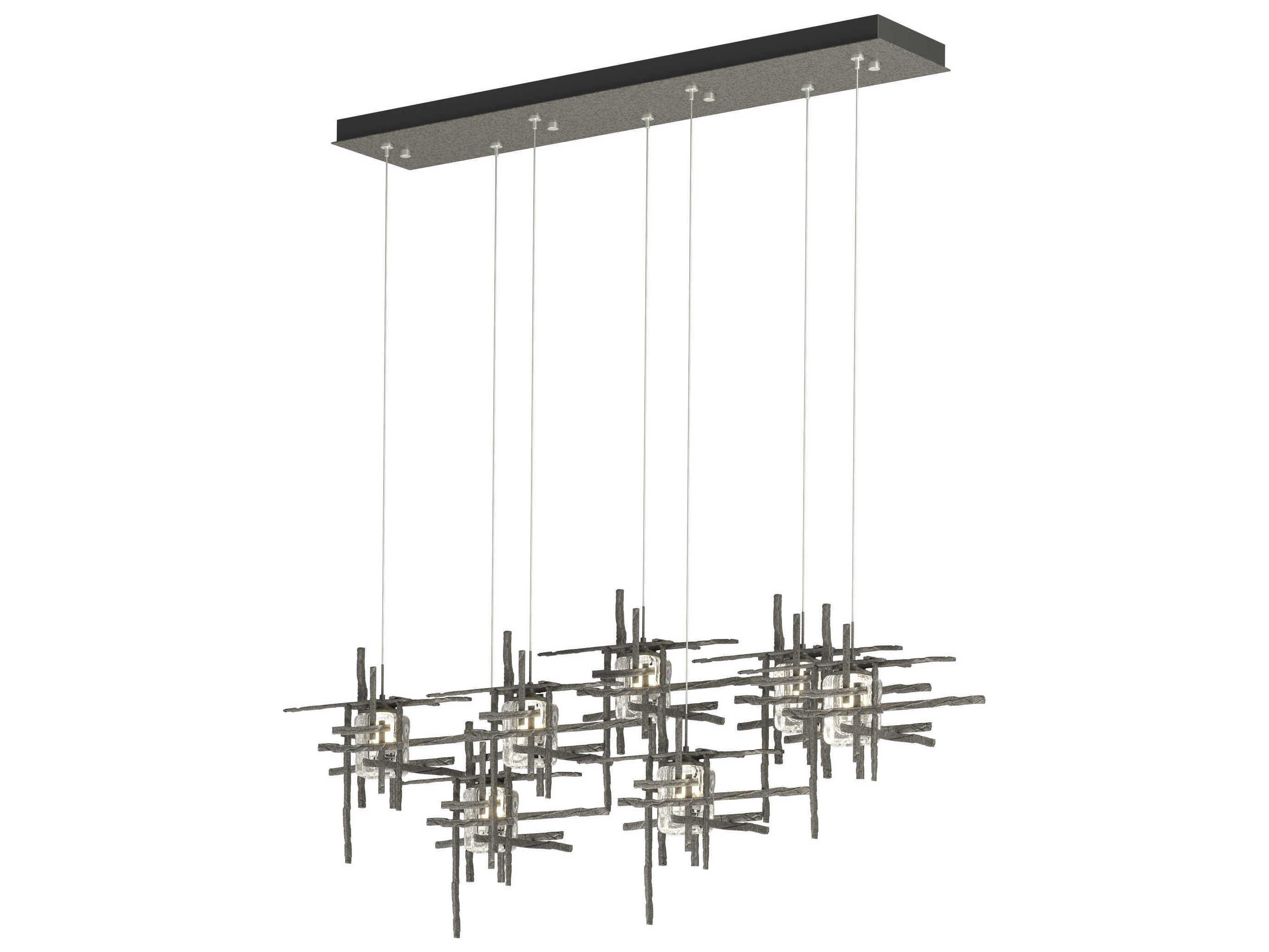 Hubbardton Forge Tura 7-Light Glass Linear Island Pendant