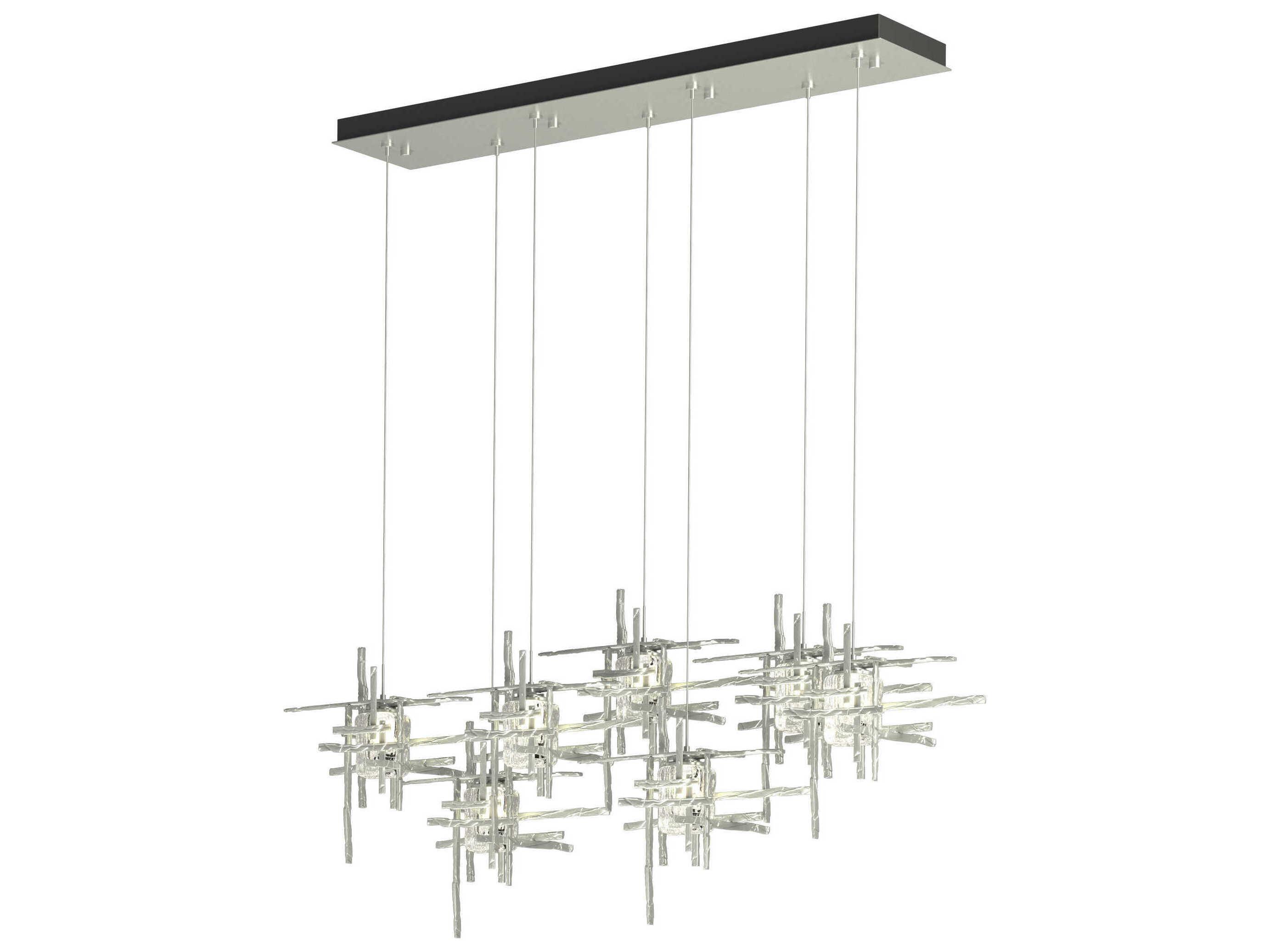 Hubbardton Forge Tura 7-Light Glass Linear Island Pendant
