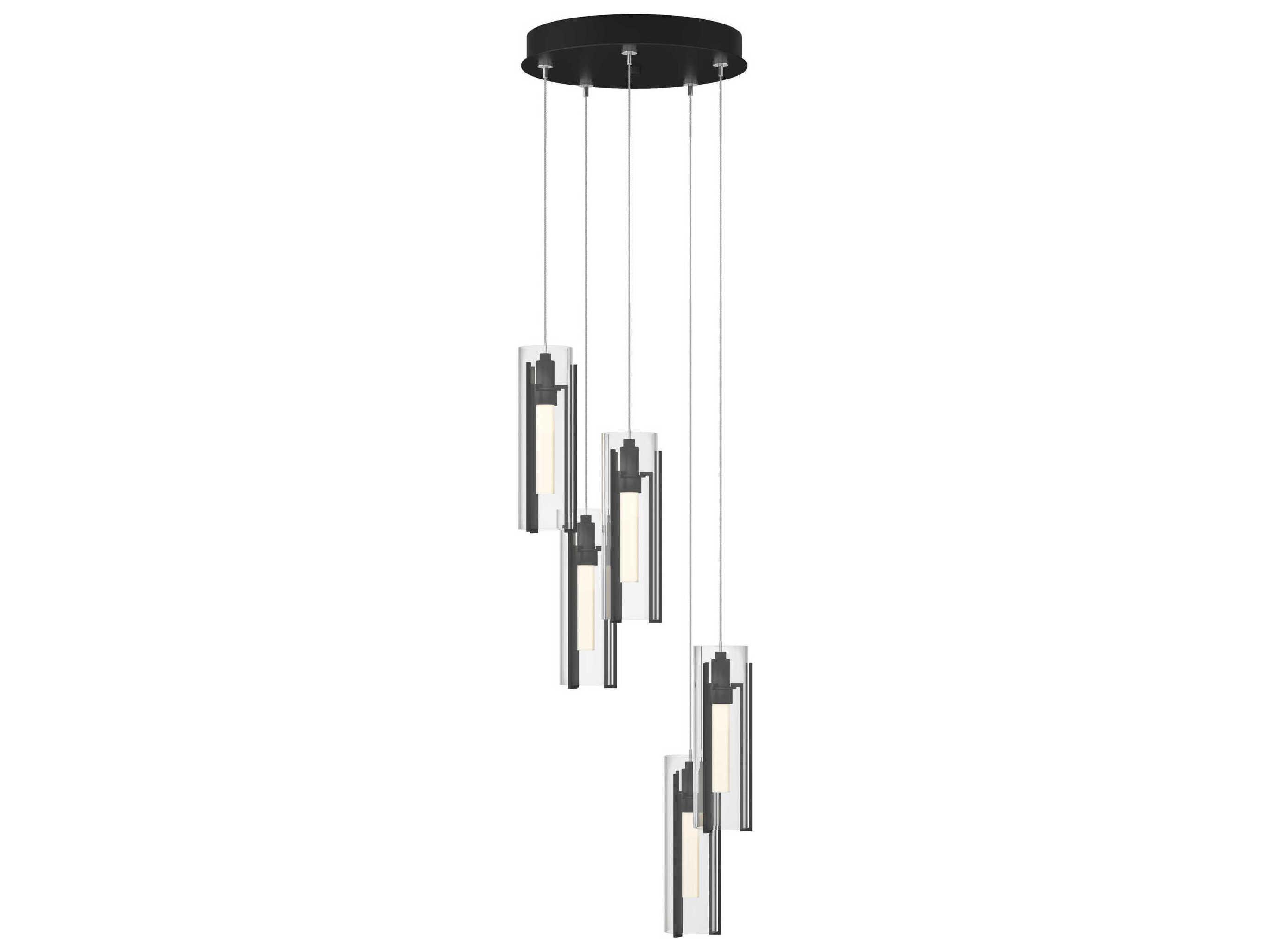 Hubbardton Forge Exos 5-Light Glass LED Cylinder Pendant