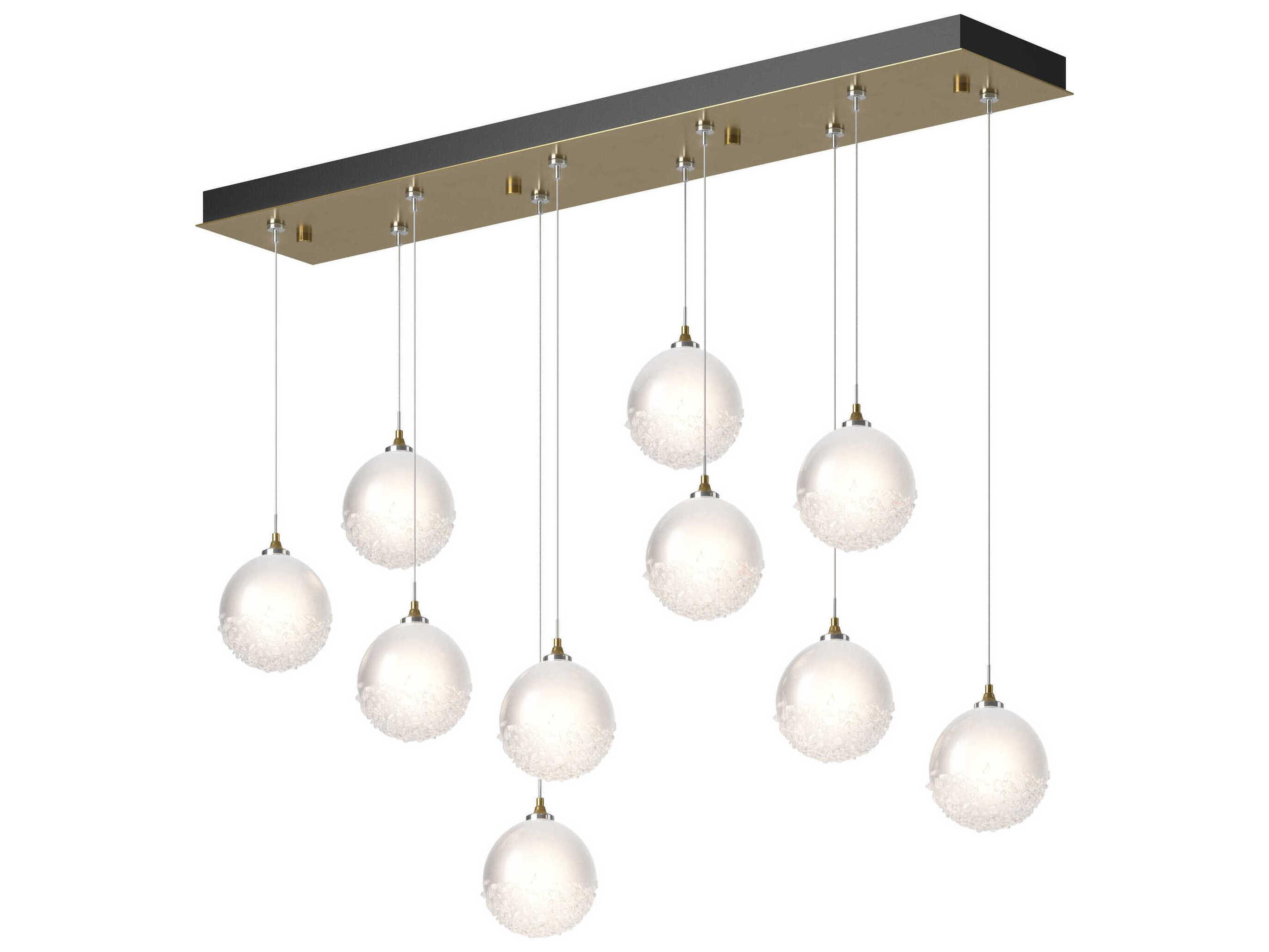 Hubbardton Forge Fritz 10-Light Glass LED Globe Linear Island Pendant