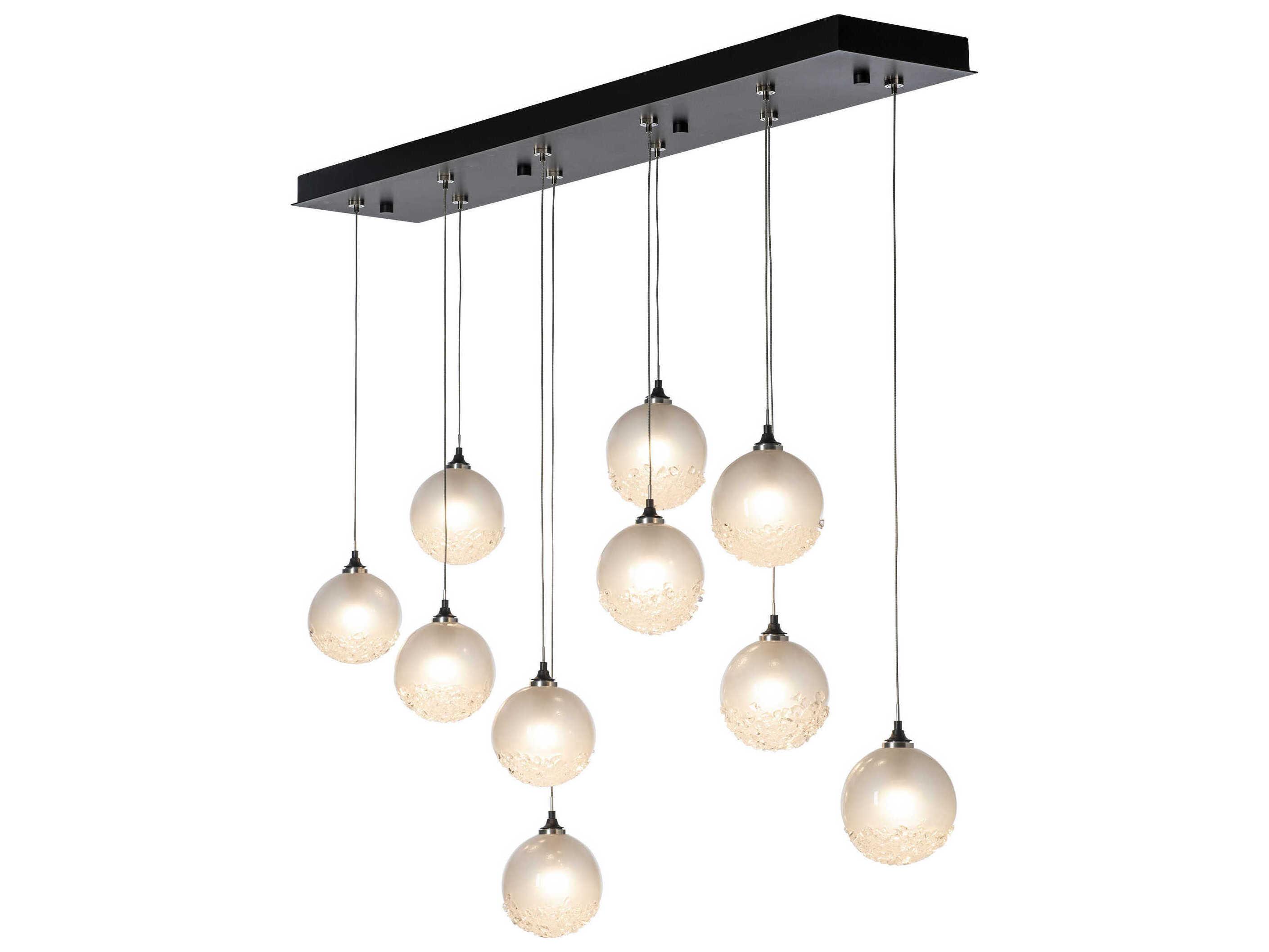 Hubbardton Forge Fritz 10-Light Glass LED Globe Linear Island Pendant
