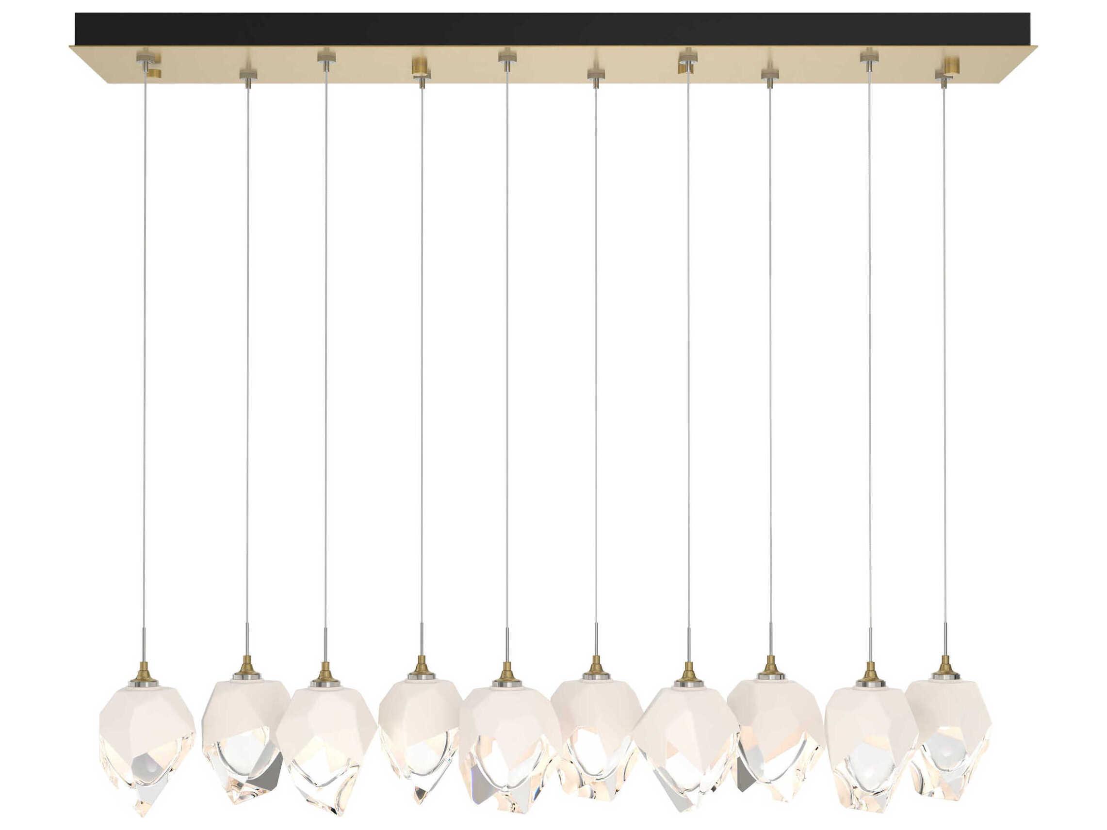 Hubbardton Forge Chrysalis 10-Light Crystal Glass Linear Island Pendant