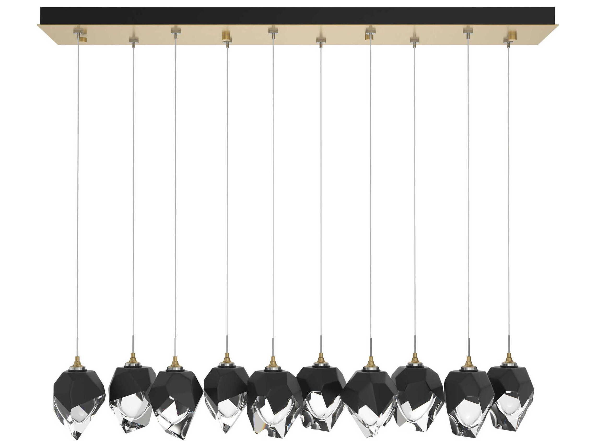 Hubbardton Forge Chrysalis 10-Light Crystal Glass Linear Island Pendant