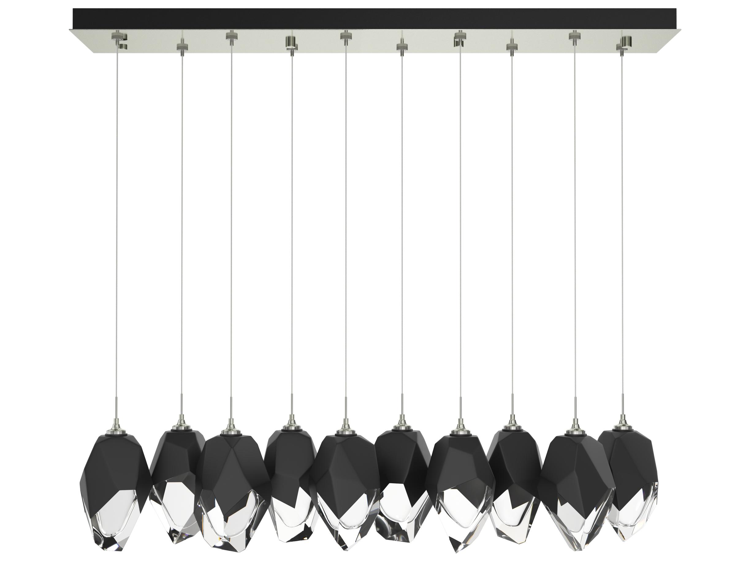Hubbardton Forge Chrysalis 10-Light Crystal Glass Linear Island Pendant