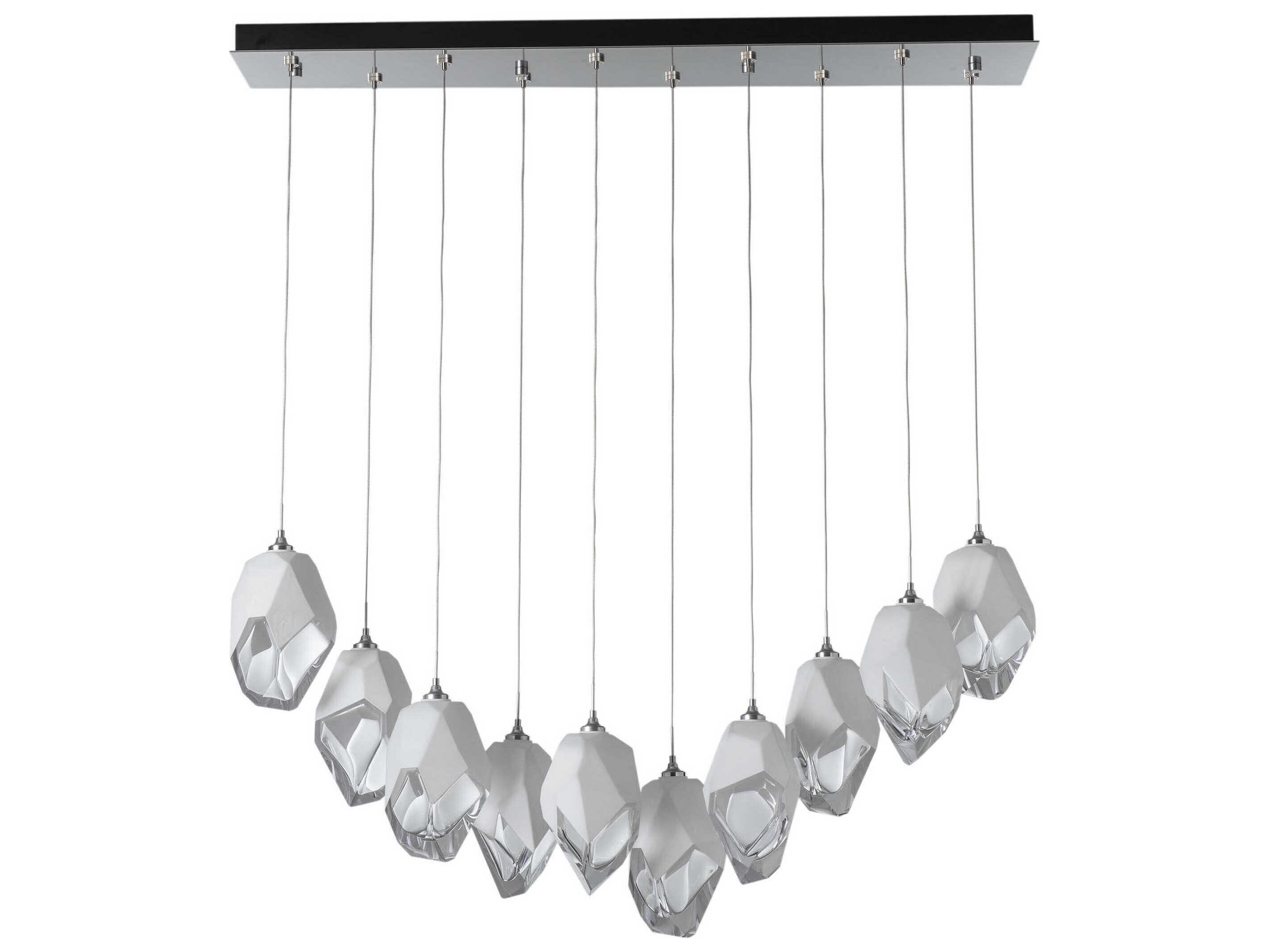 Hubbardton Forge Chrysalis 10-Light Crystal Glass Linear Island Pendant