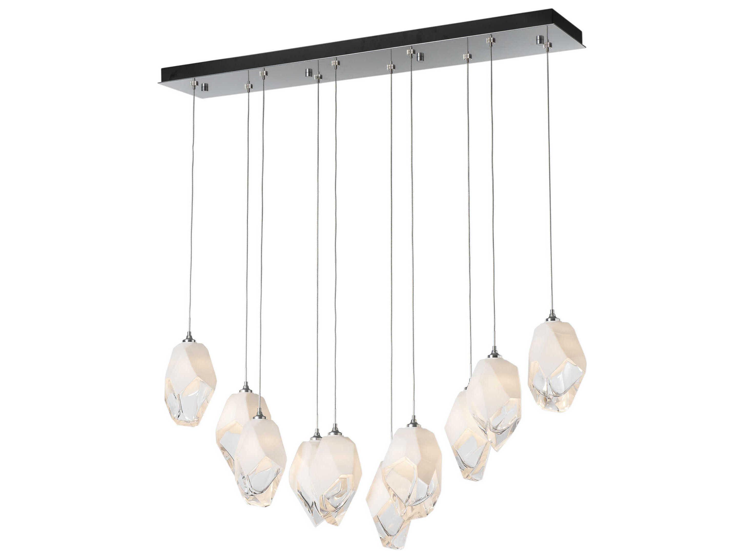 Hubbardton Forge Chrysalis 10-Light Crystal Glass Linear Island Pendant