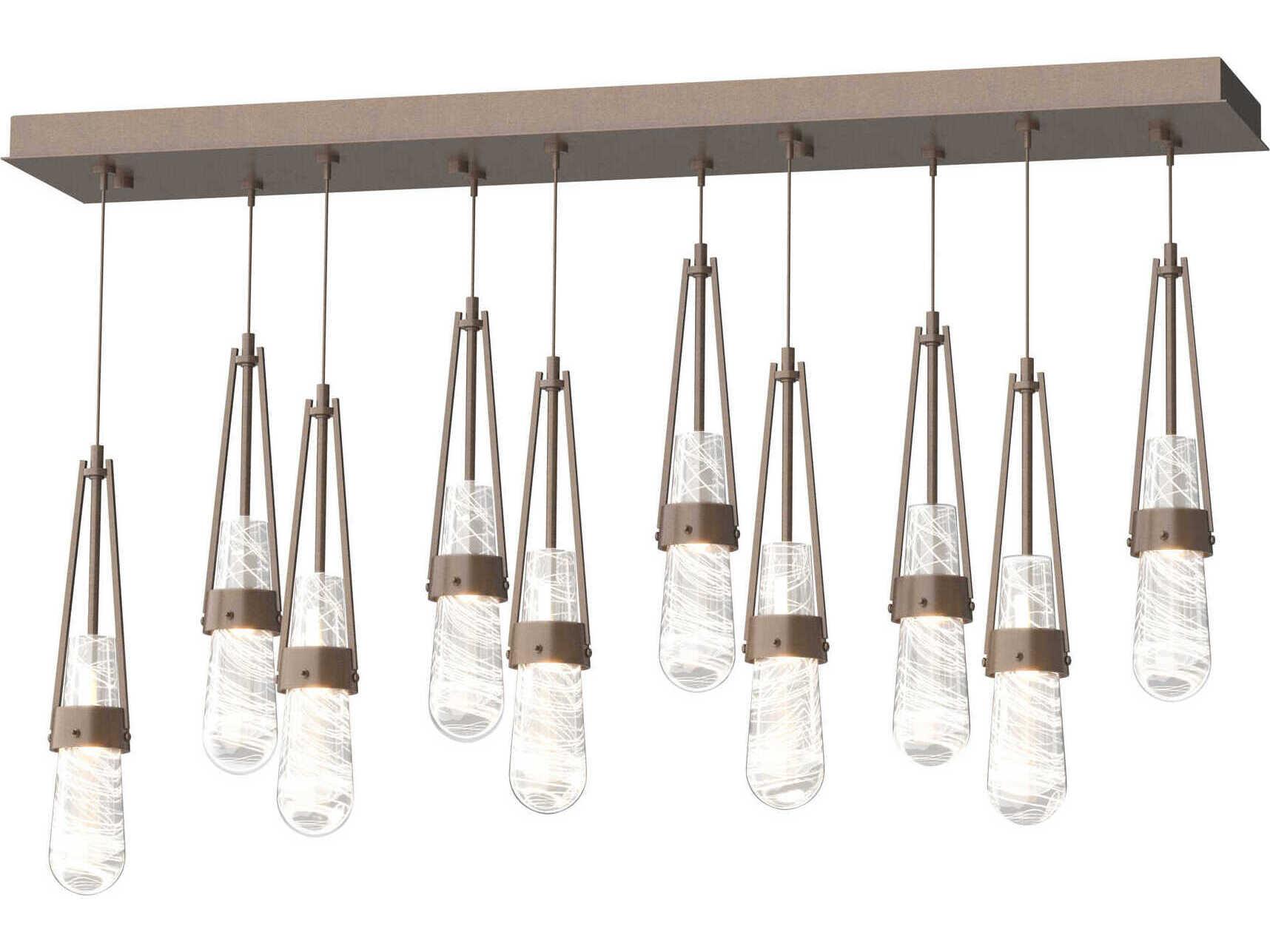 Hubbardton Forge Link 10-Light Glass Linear Island Pendant