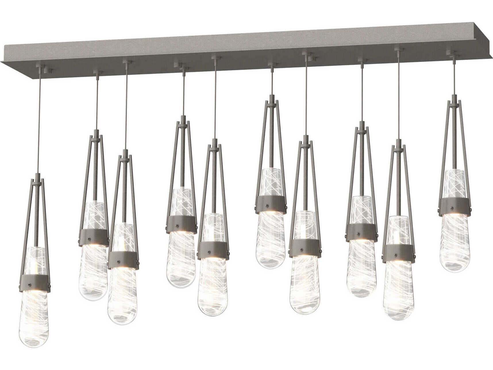 Hubbardton Forge Link 10-Light Glass Linear Island Pendant