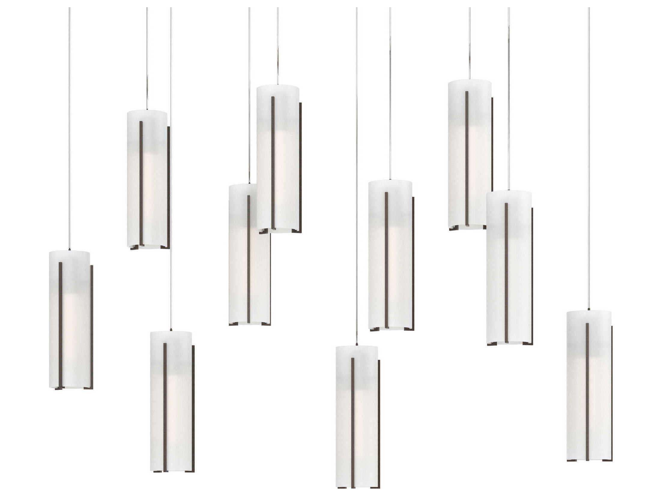 Hubbardton Forge Exos 10-Light Glass Cylinder Linear Island Pendant