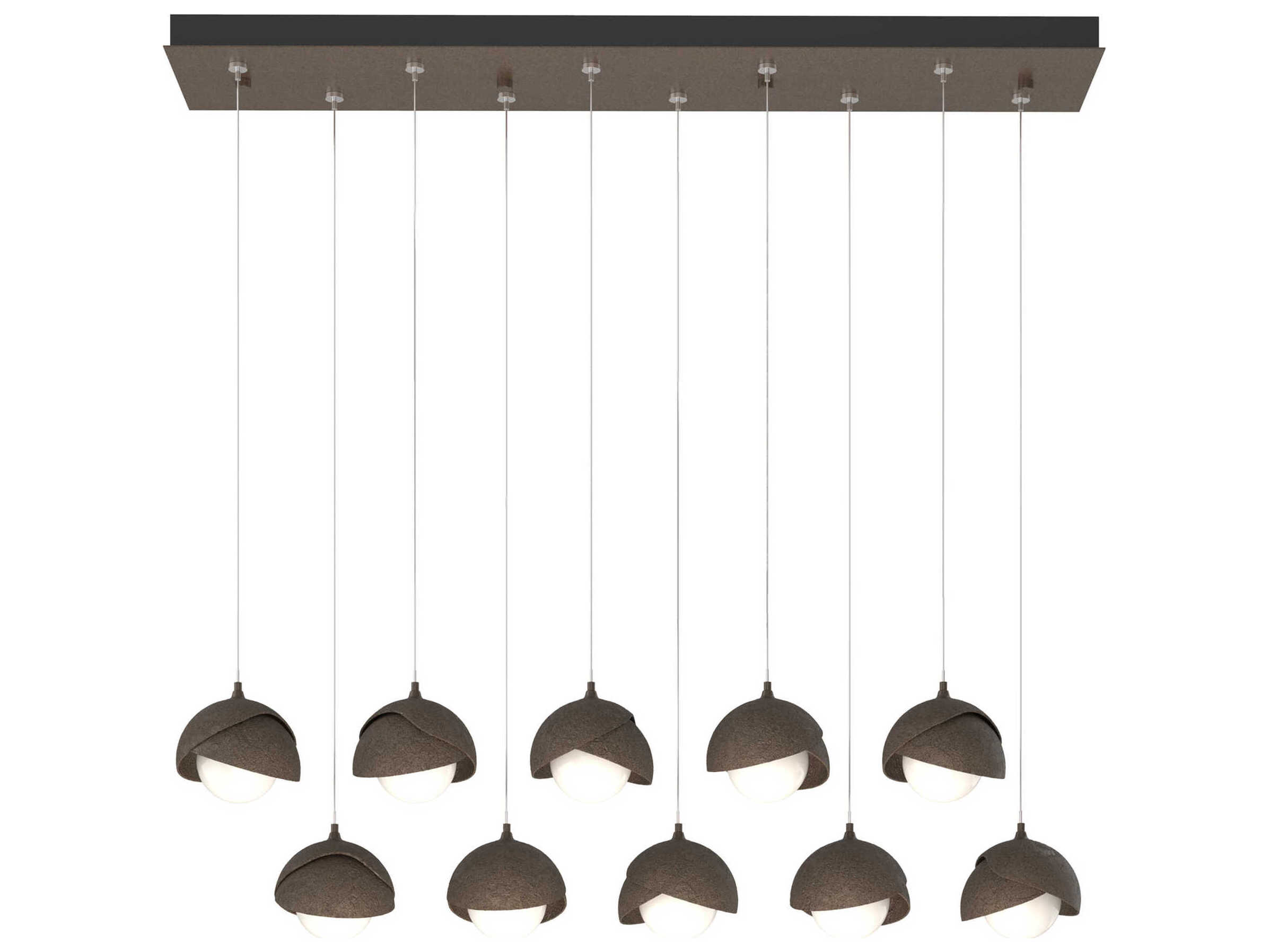 Hubbardton Forge Brooklyn 10-Light Glass Globe Linear Island Pendant