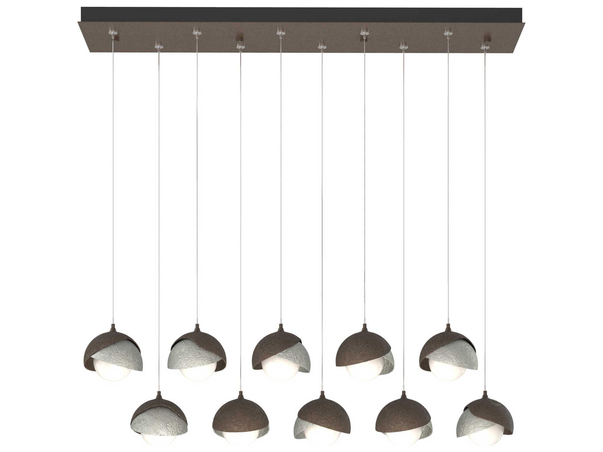 Hubbardton Forge Brooklyn 10-Light Glass Globe Linear Island Pendant