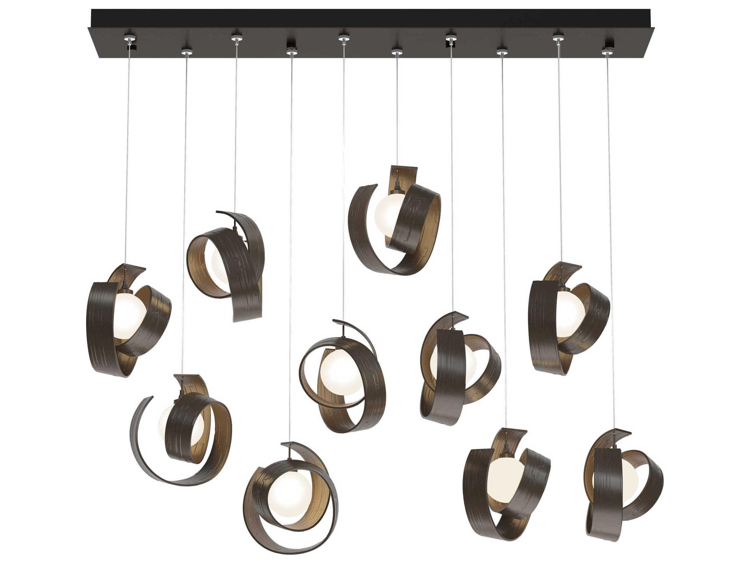 Hubbardton Forge Riza 10-Light Glass LED Linear Island Pendant