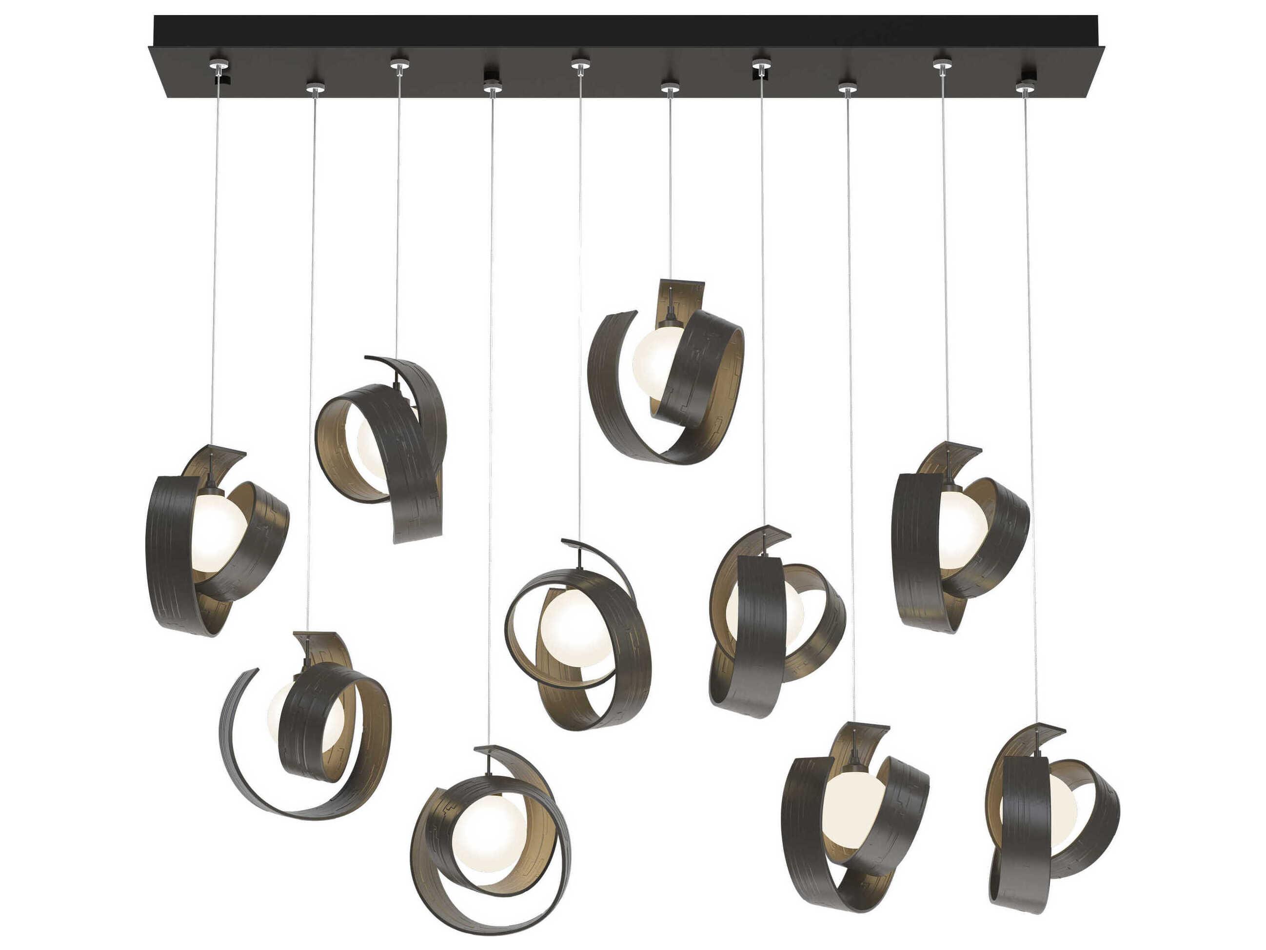 Hubbardton Forge Riza 10-Light Glass LED Linear Island Pendant