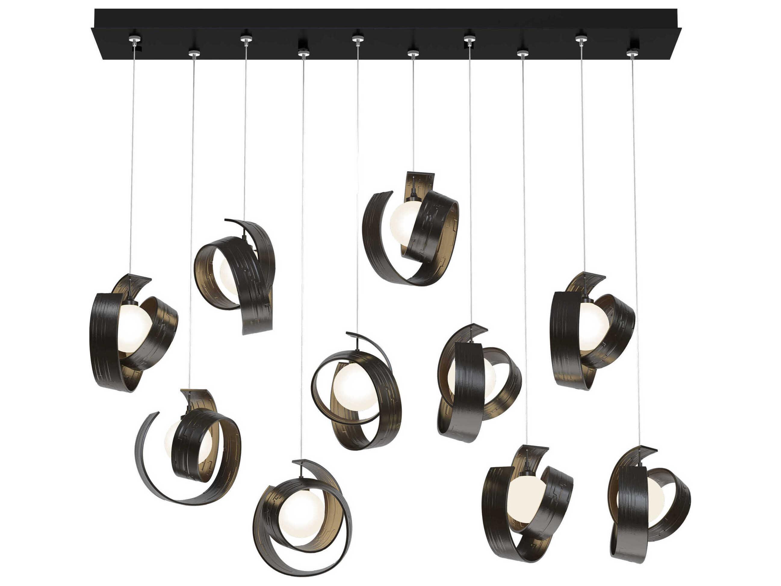 Hubbardton Forge Riza 10-Light Glass LED Linear Island Pendant