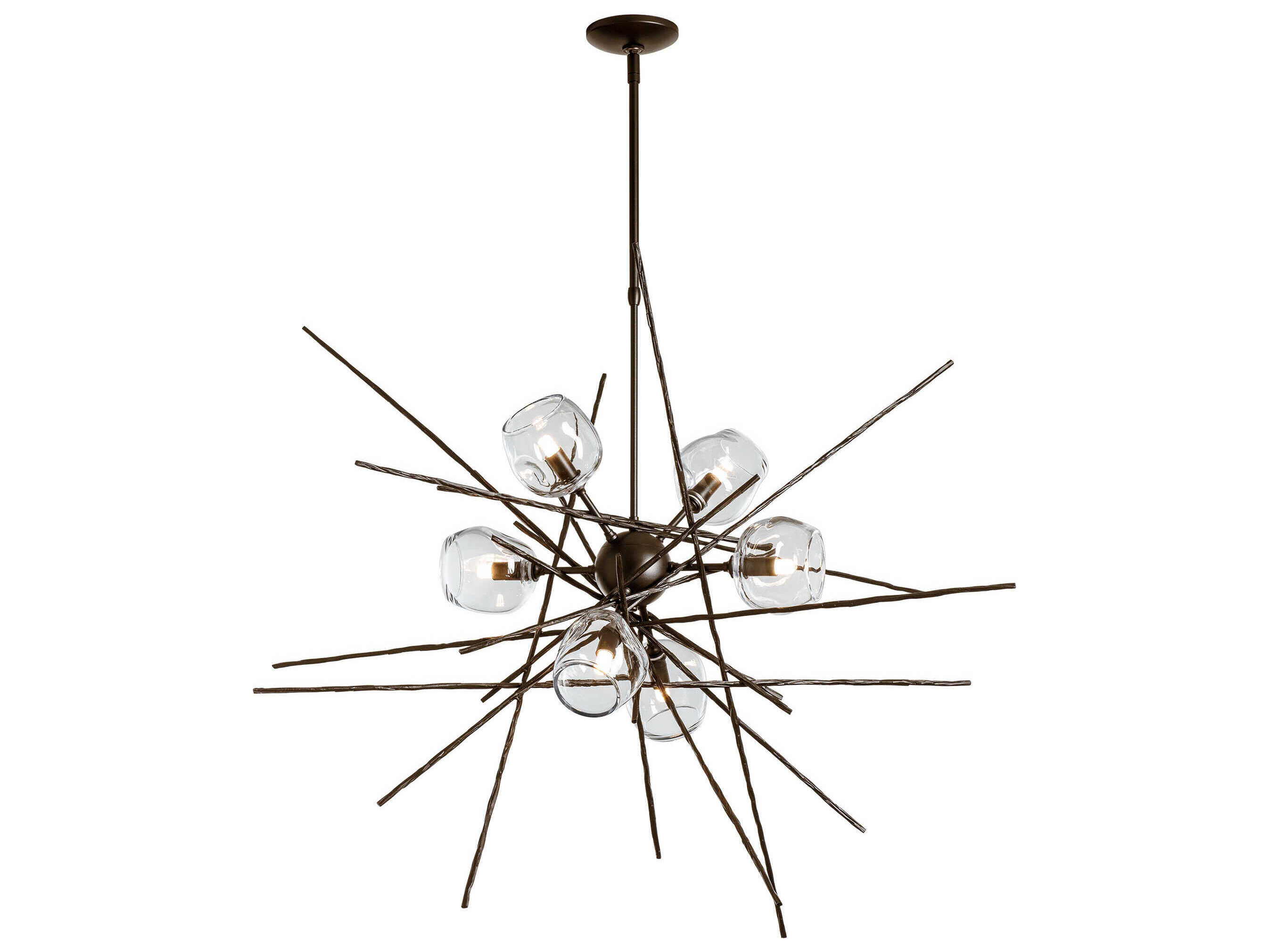 Hubbardton Forge Griffin 6-Light Black Geometric Sputnik Pendant