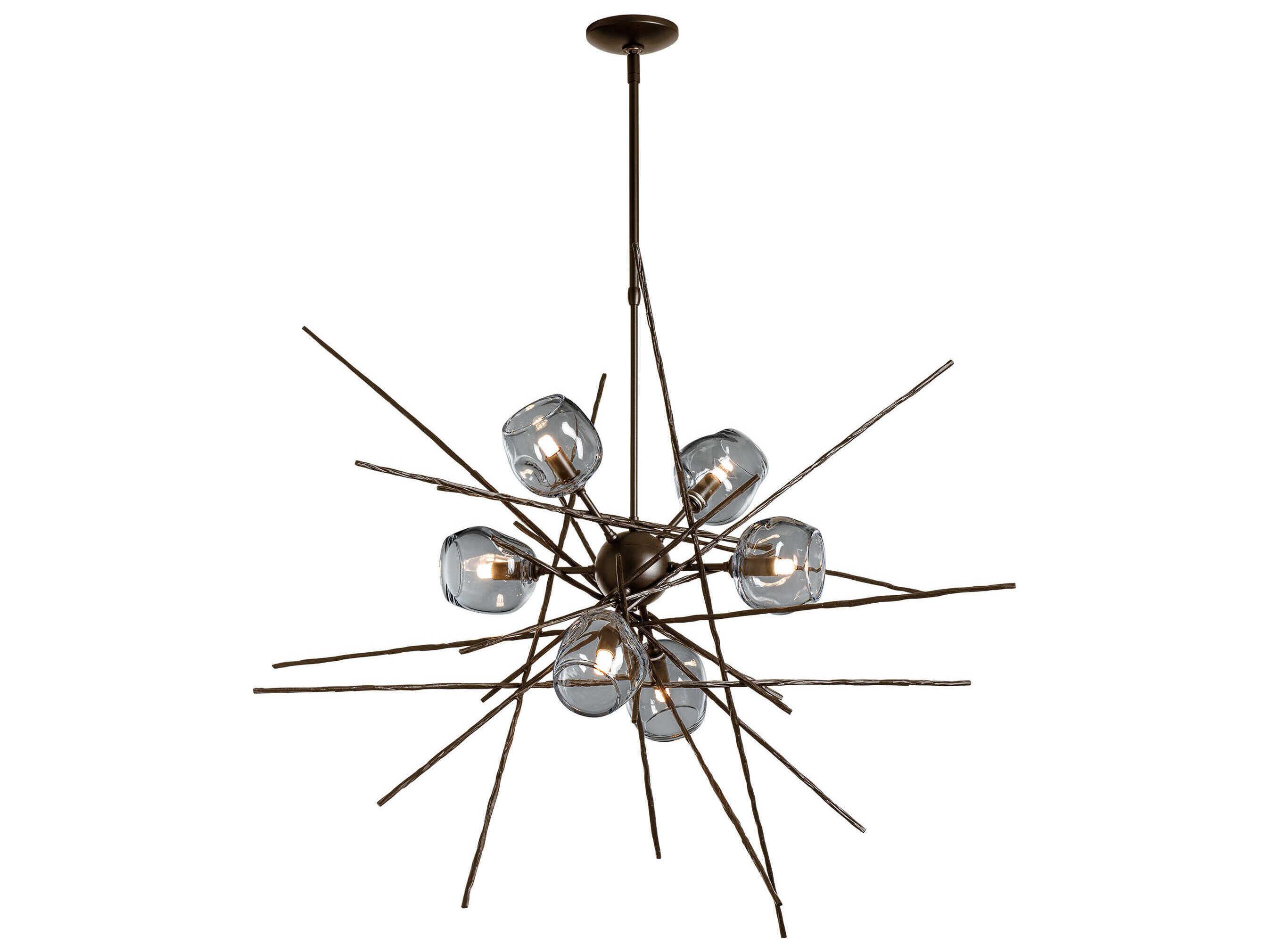 Hubbardton Forge Griffin 6-Light Black Geometric Sputnik Pendant