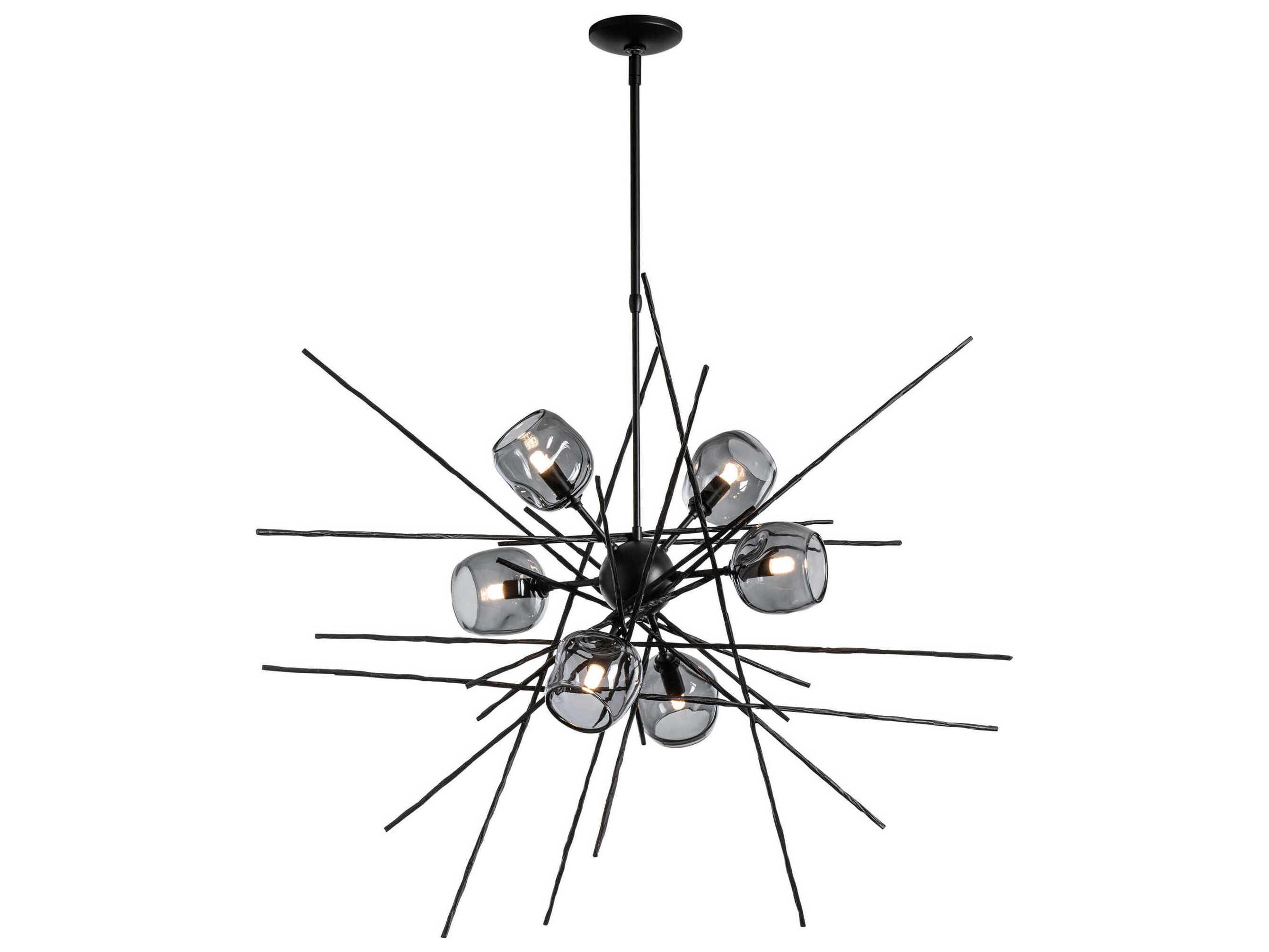 Hubbardton Forge Griffin 6-Light Black Geometric Sputnik Pendant