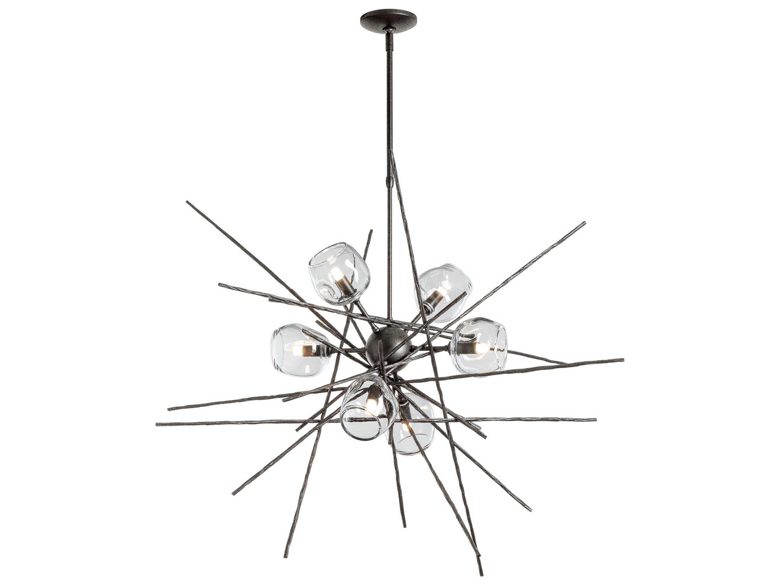 Hubbardton Forge Griffin 6-Light Black Geometric Sputnik Pendant