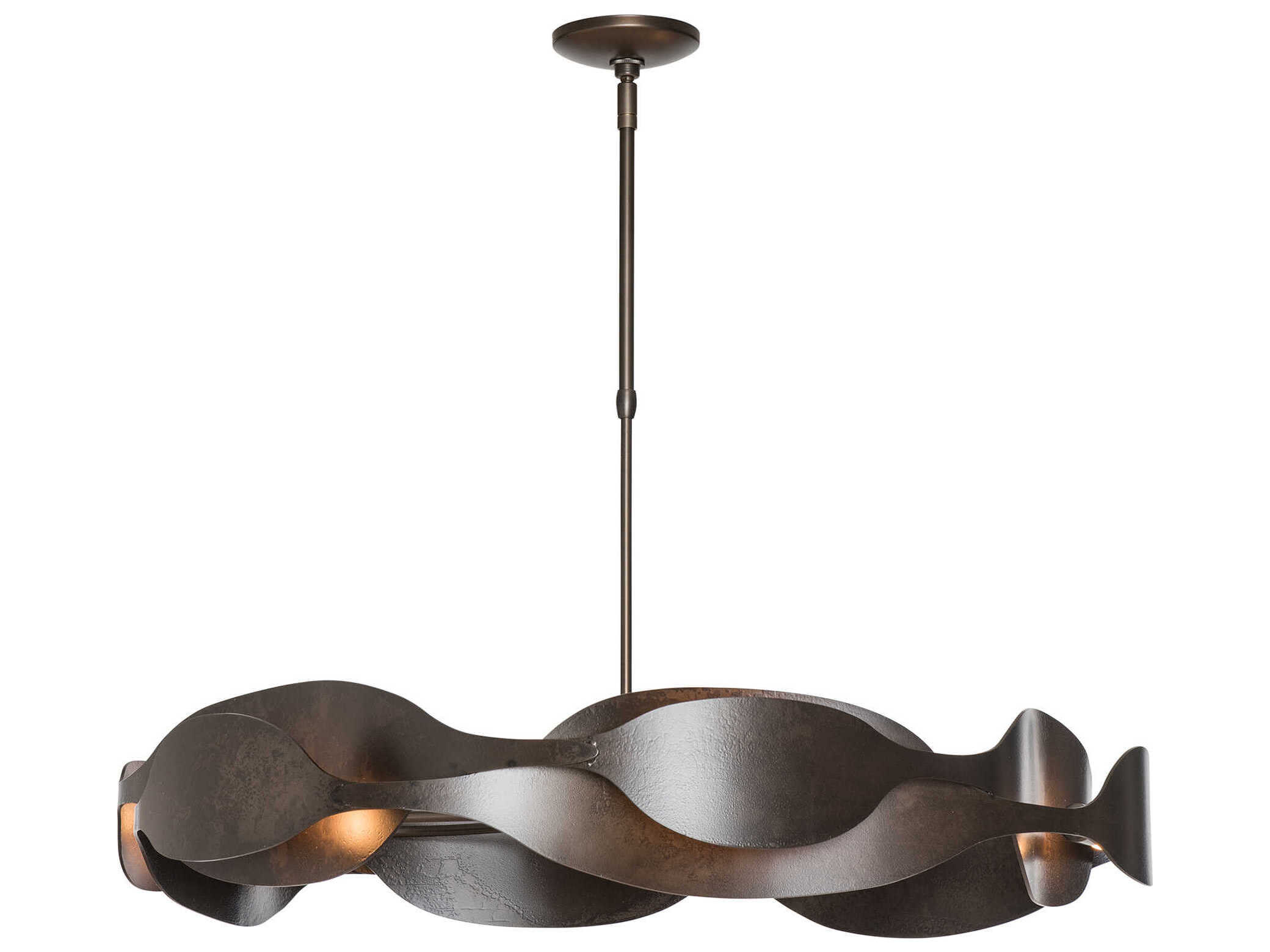 Hubbardton Forge Waves 6-Light Geometric Round Pendant
