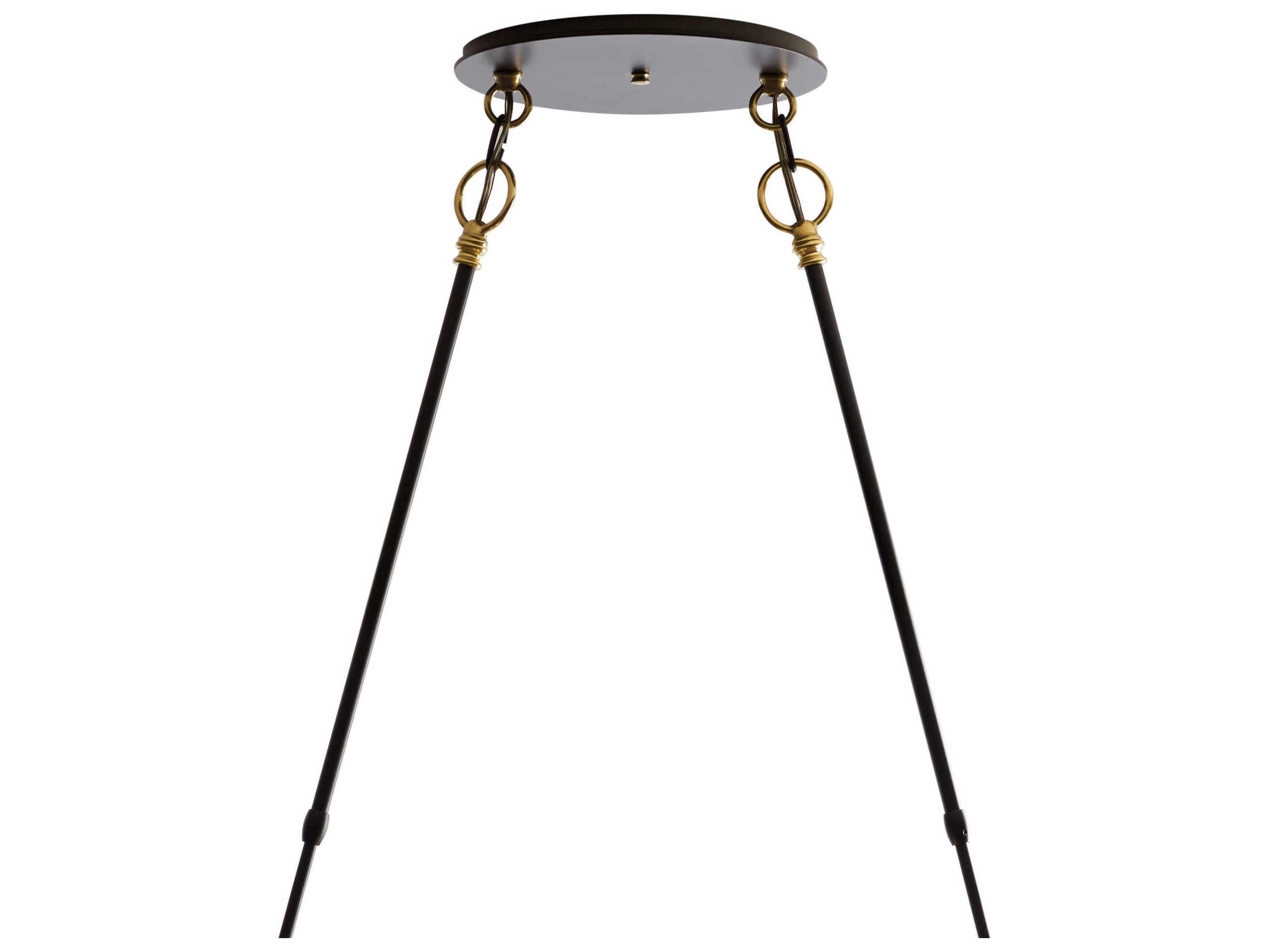 Hubbardton Forge Otto 2-Light Brass Black Glass Globe Pendant