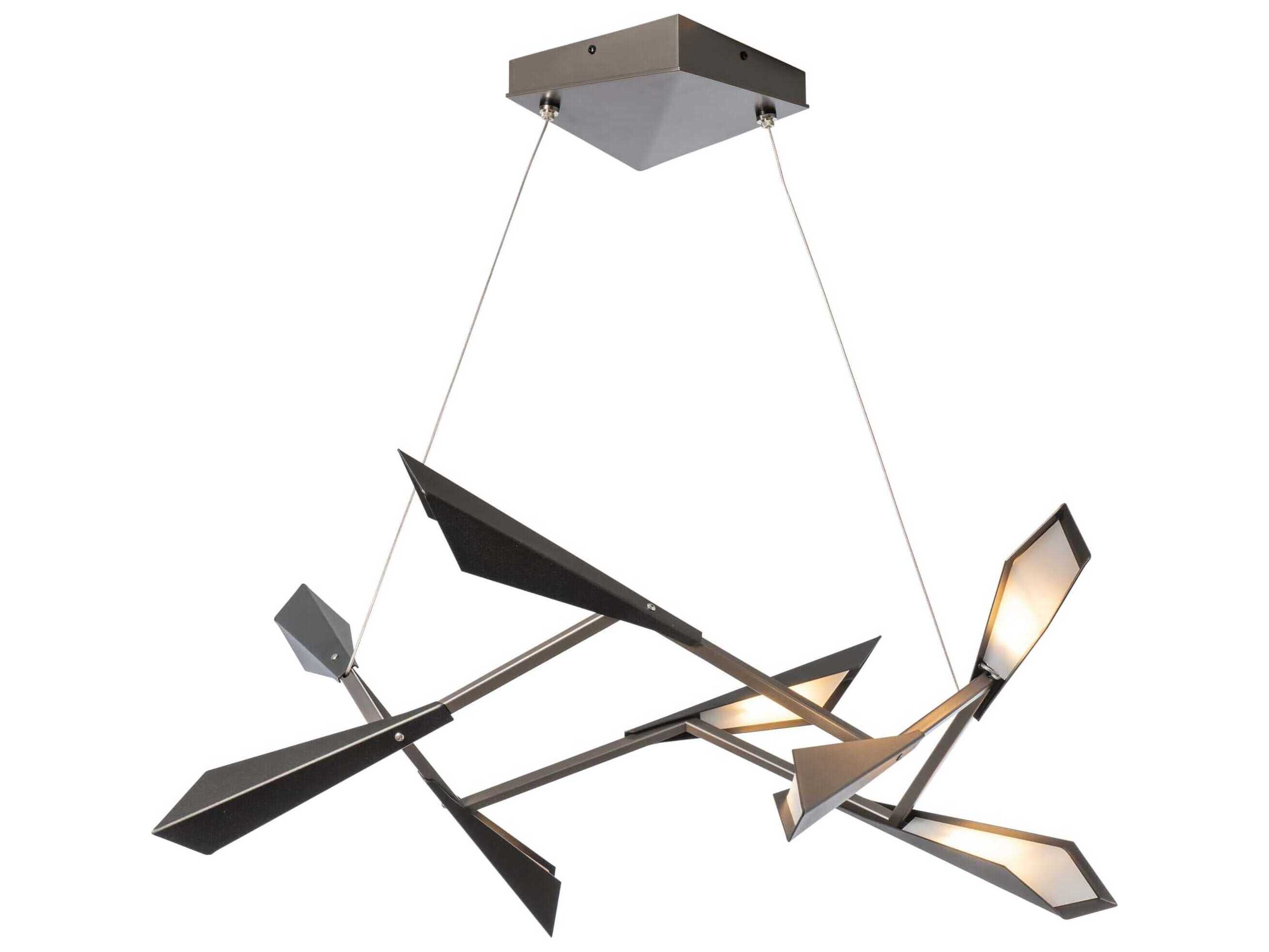 Hubbardton Forge Quill 1-Light Brass LED Geometric Linear Pendant
