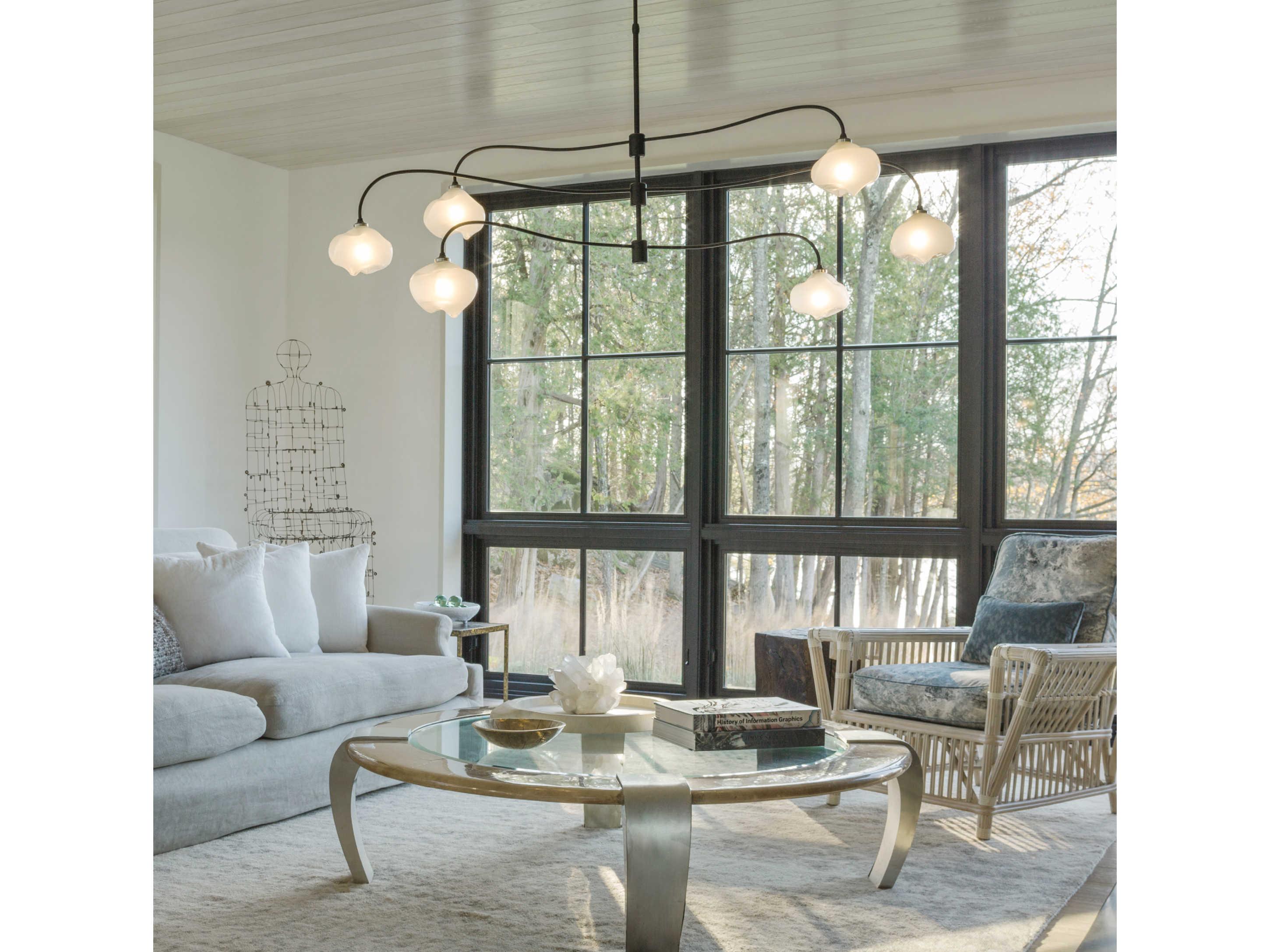 Hubbardton Forge Ume 6-Light Glass Linear Tiered Island Pendant