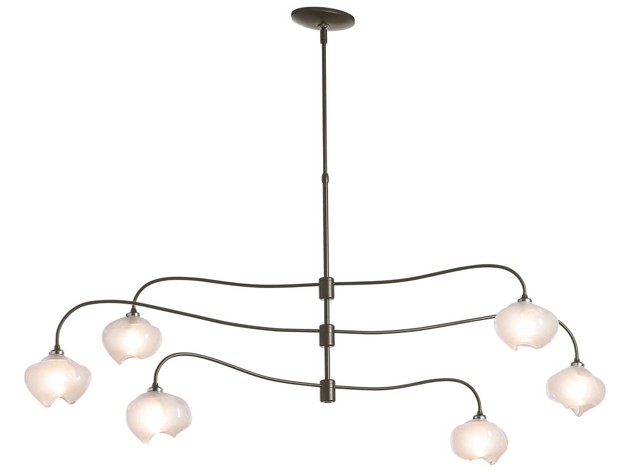 Hubbardton Forge Ume 6-Light Glass Linear Tiered Island Pendant