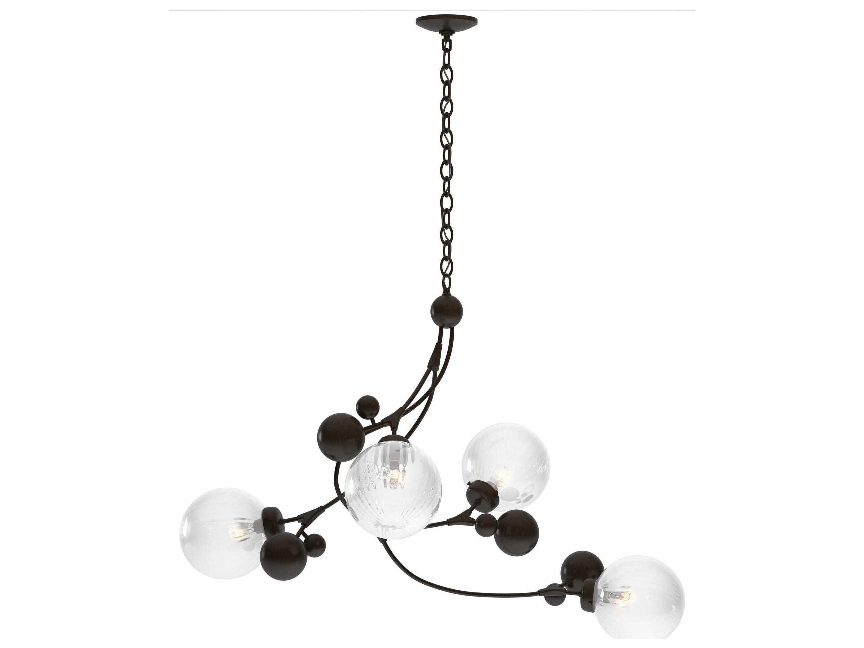 Hubbardton Forge Sprig 4-Light Glass Globe Linear Island Pendant