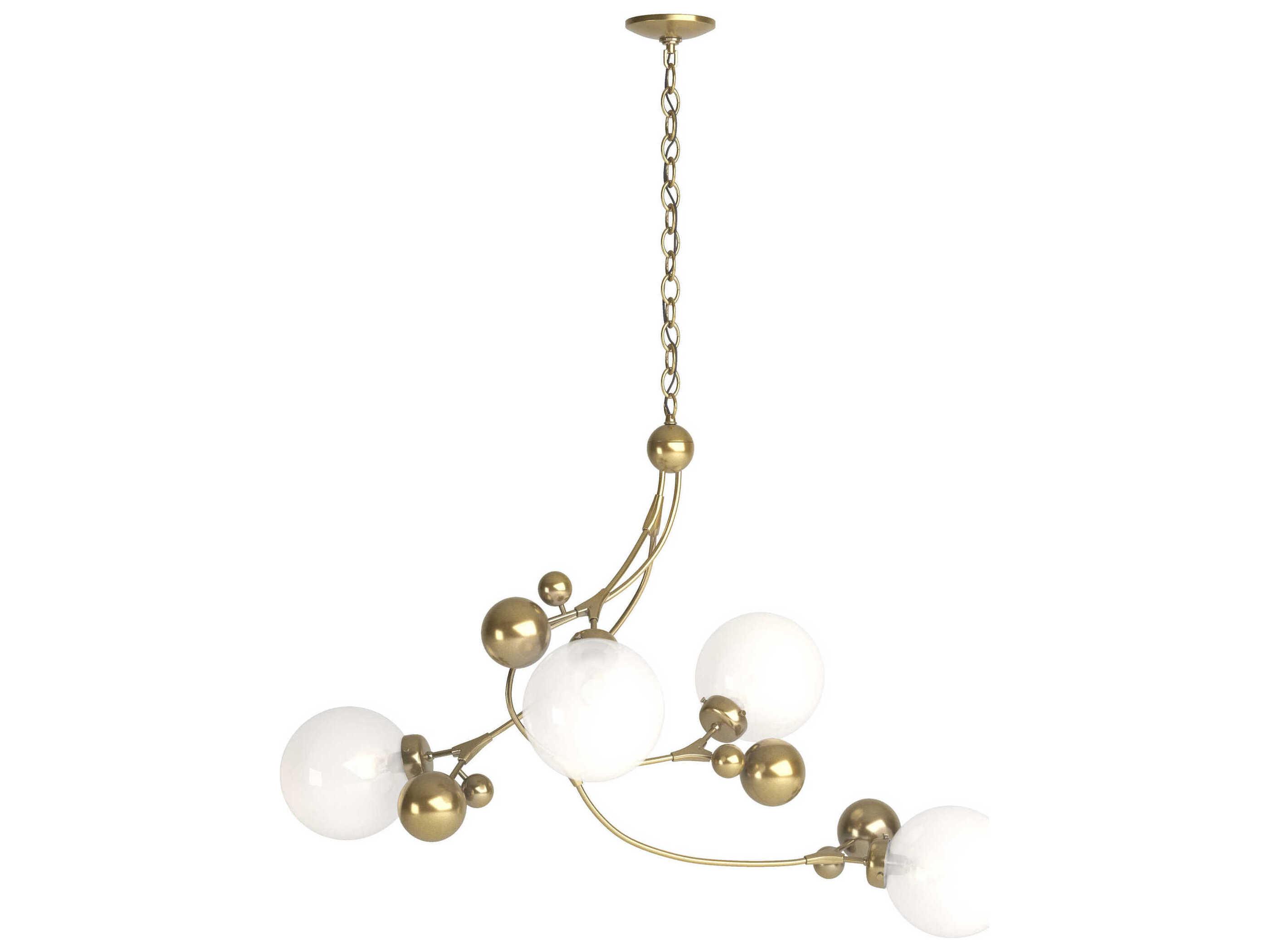 Hubbardton Forge Sprig 4-Light Glass Globe Linear Island Pendant