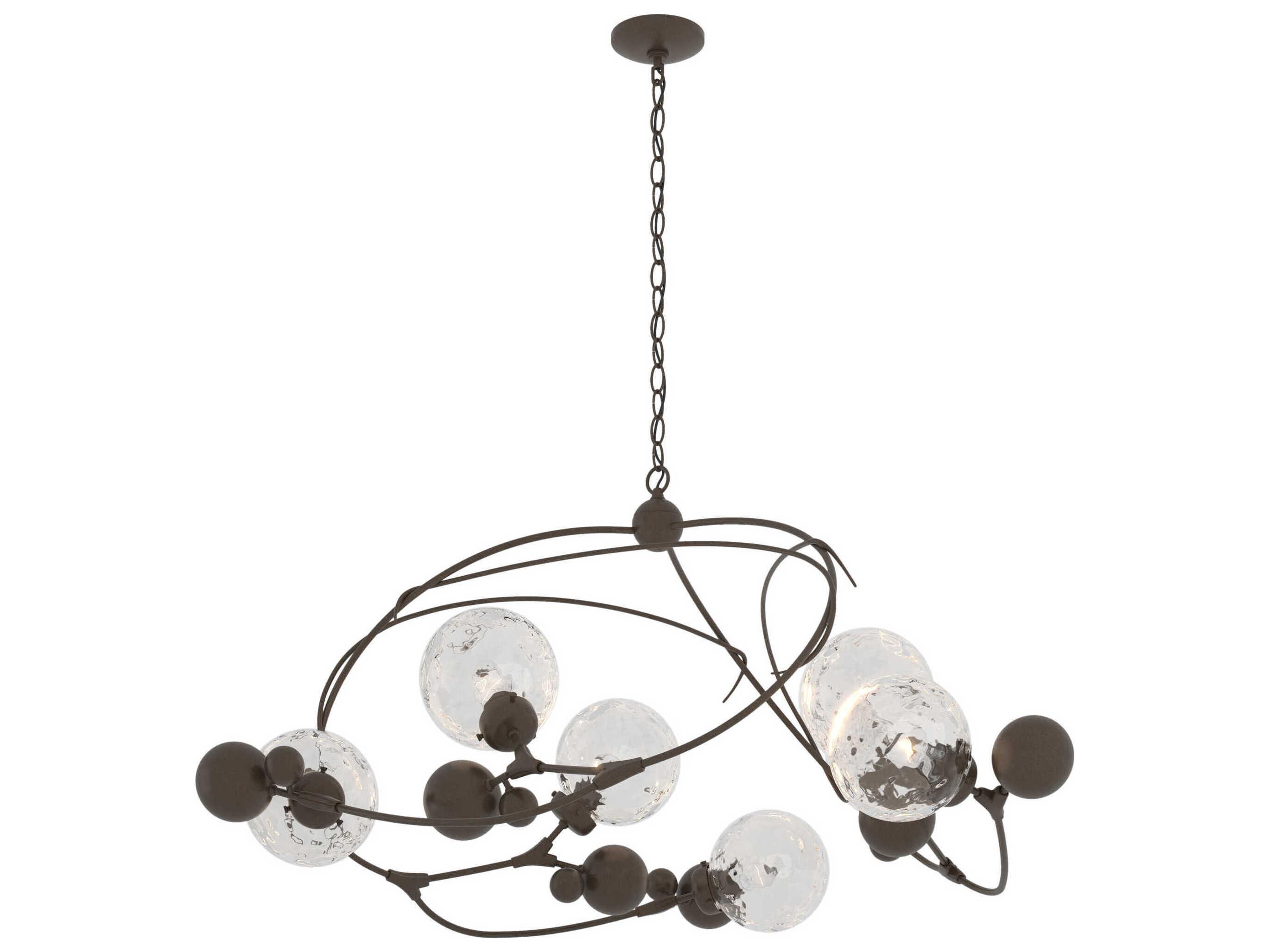 Hubbardton Forge Sprig 6-Light Glass Globe Linear Pendant