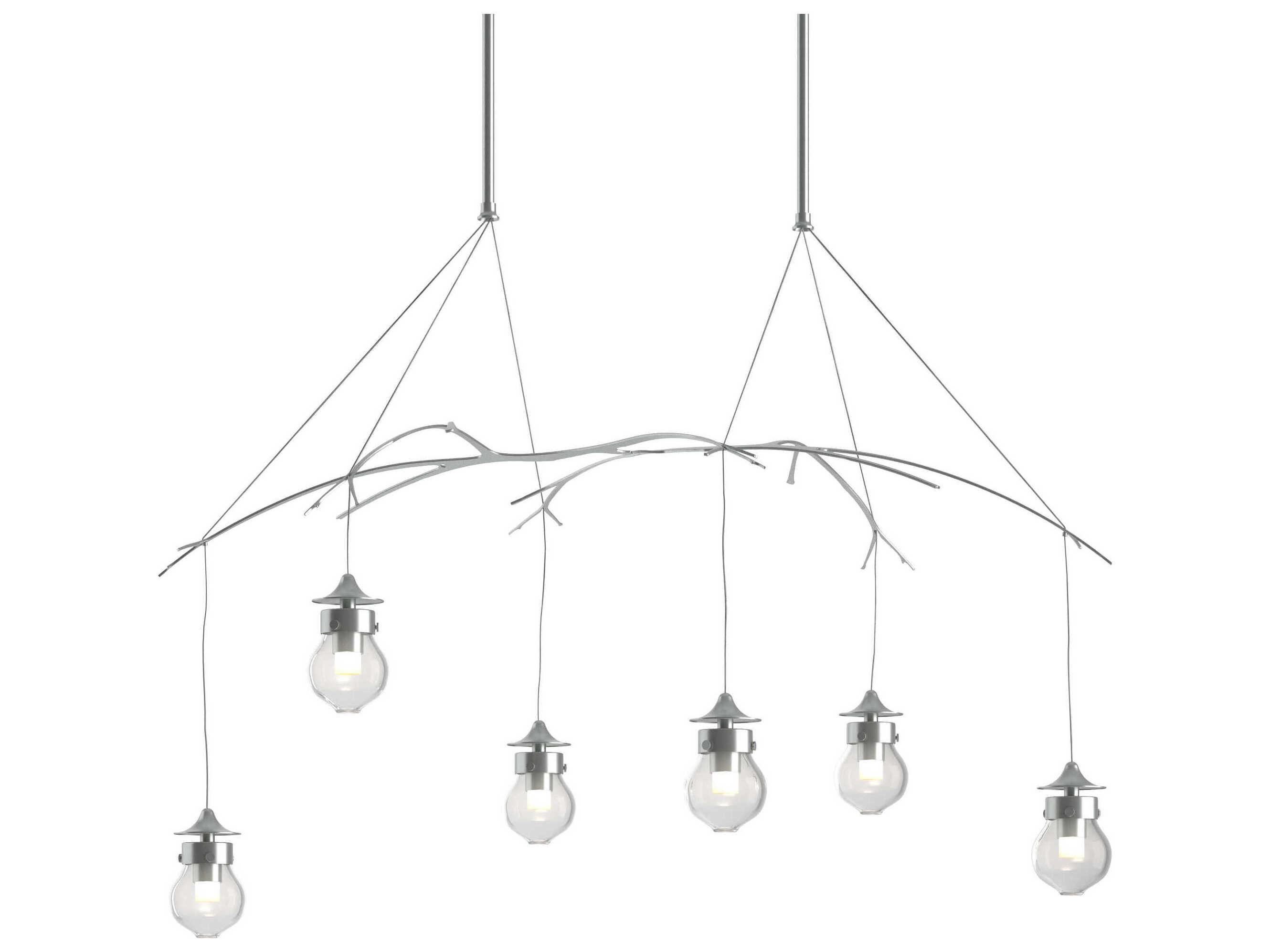 Hubbardton Forge Kiwi 6-Light Glass Linear Island Pendant