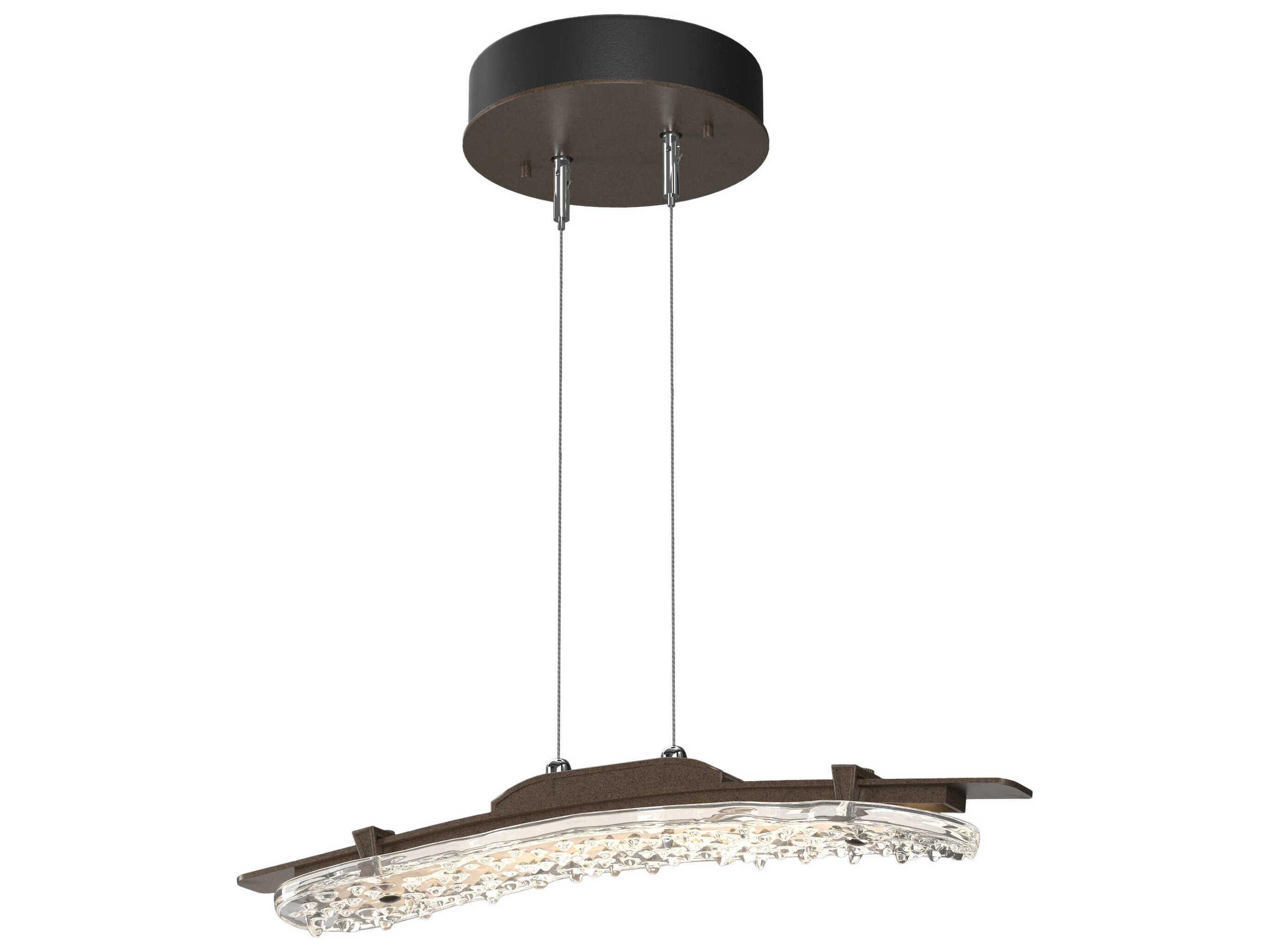 Hubbardton Forge Glissade 1-Light Glass LED Linear Island Pendant