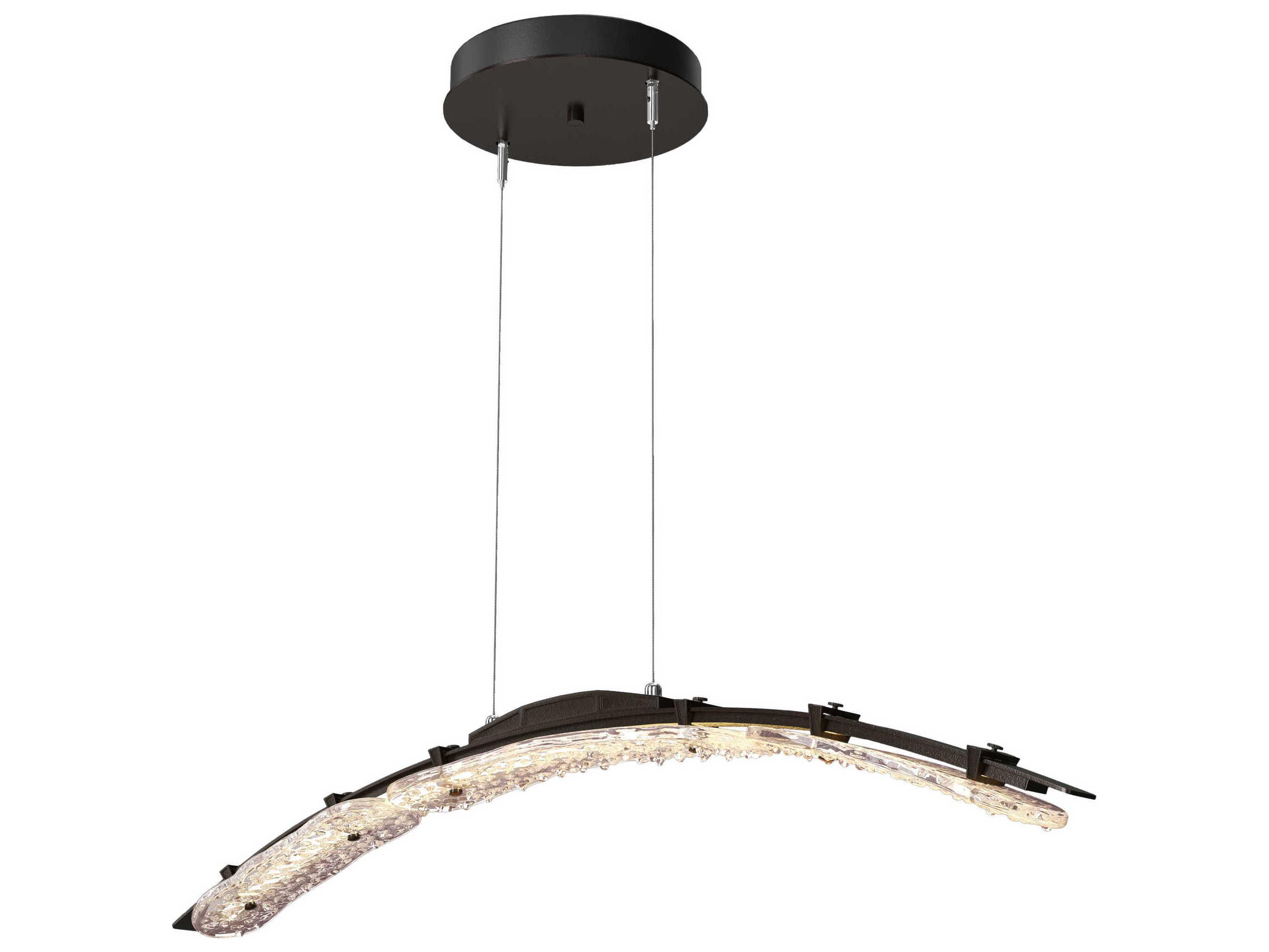 Hubbardton Forge Glissade 1-Light Glass LED Linear Island Pendant