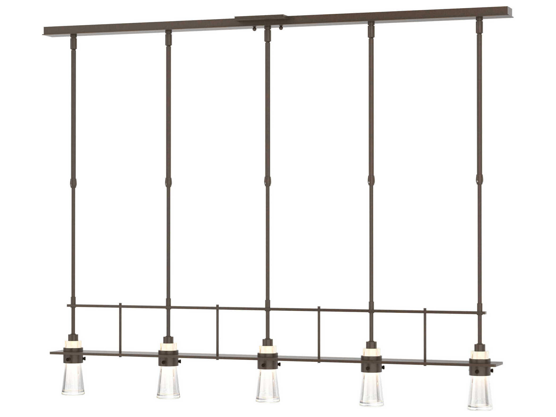 Hubbardton Forge Erlenmeyer 5-Light Glass Linear Island Pendant
