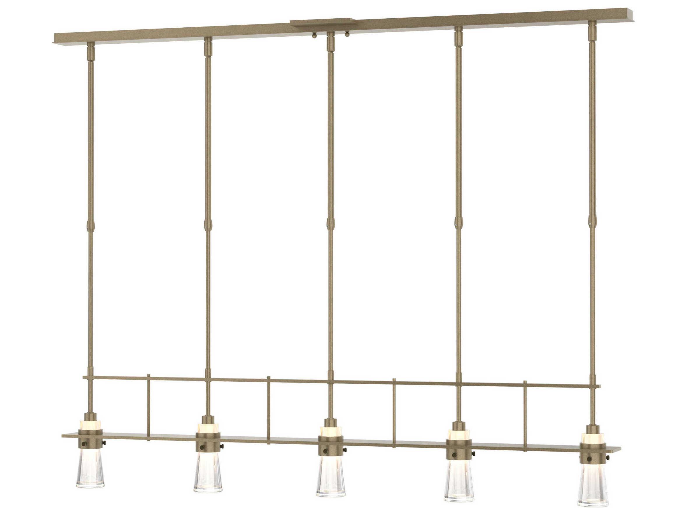 Hubbardton Forge Erlenmeyer 5-Light Glass Linear Island Pendant