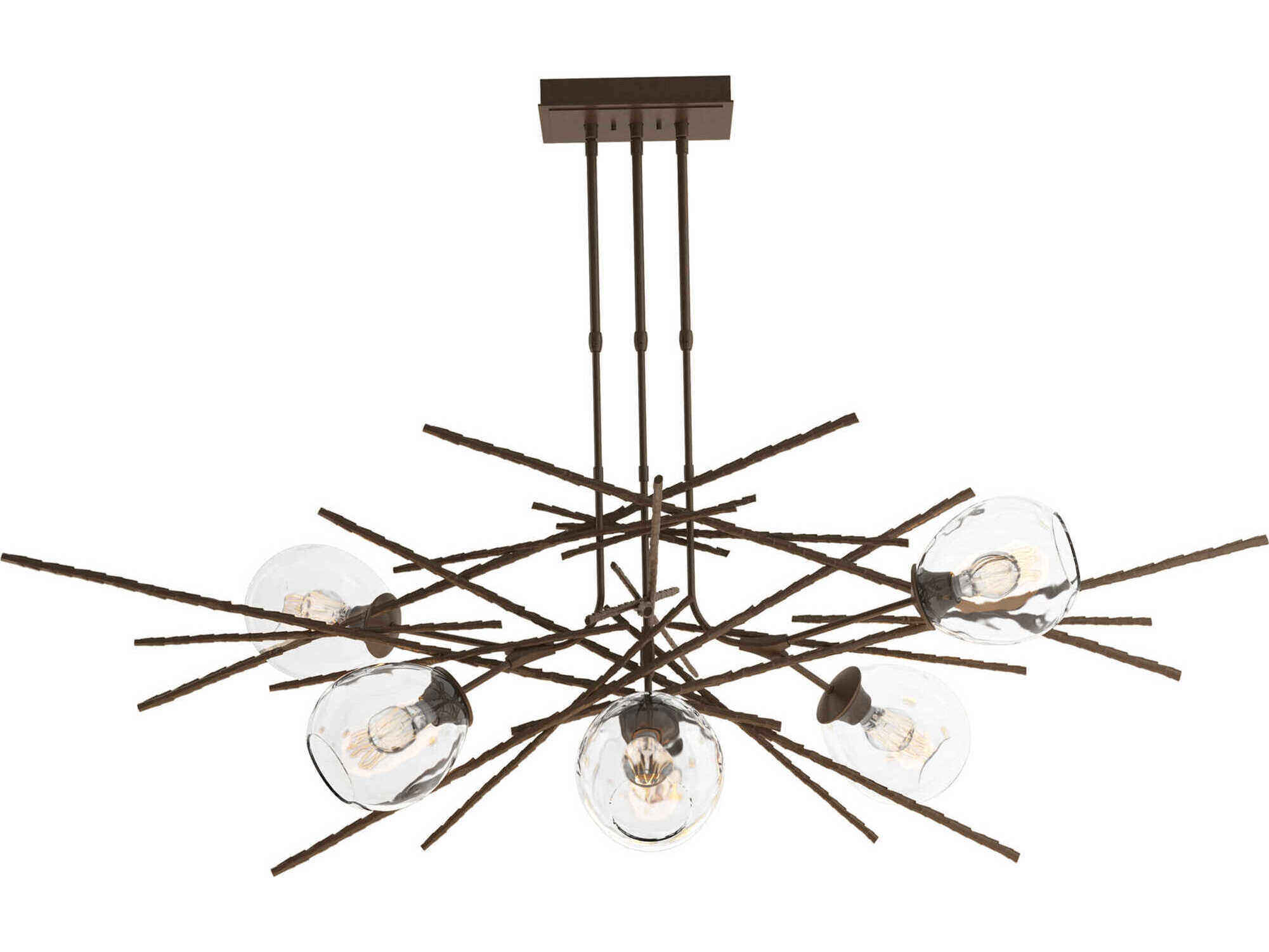 Hubbardton Forge Griffin 6-Light Glass Bell Sputnik Island Pendant