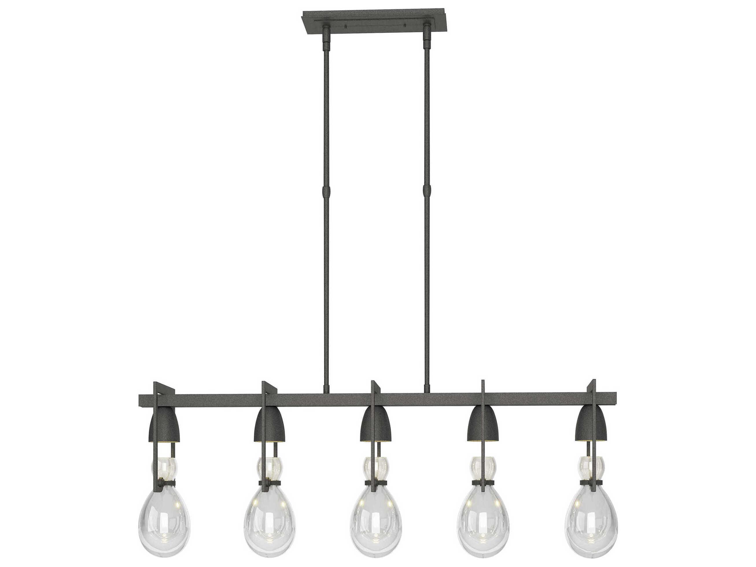 Hubbardton Forge Apothecary 5-Light Clear Glass Linear Island Pendant